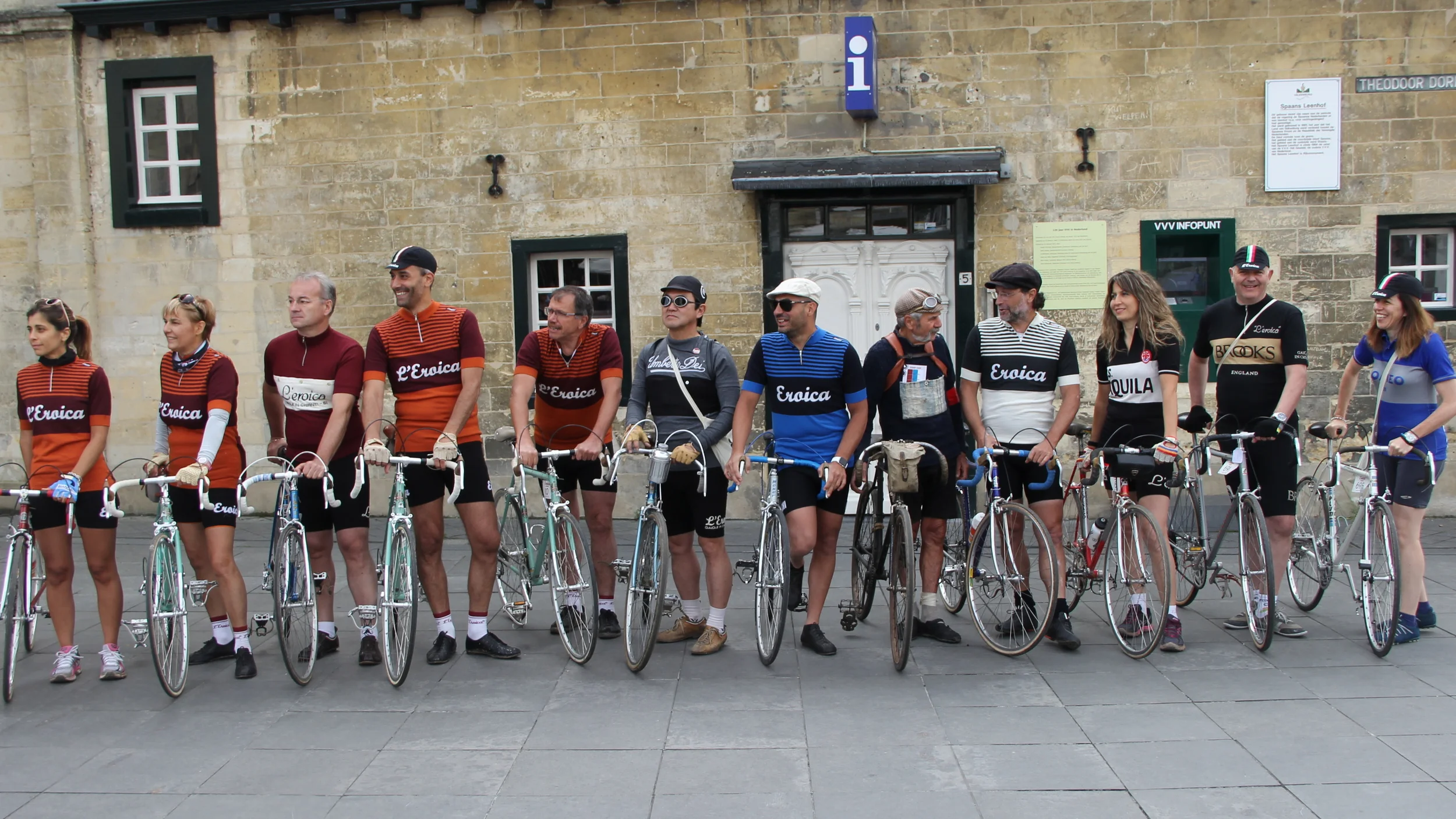 The Eroica team pose for pictures