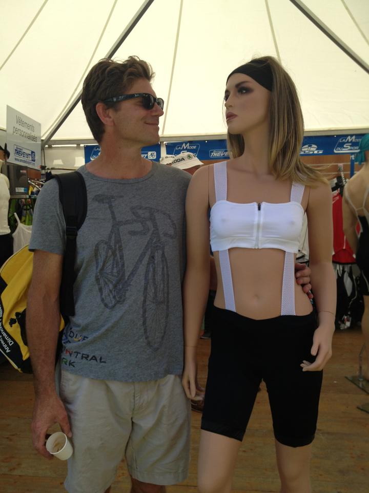 Checking out the goods in the race village