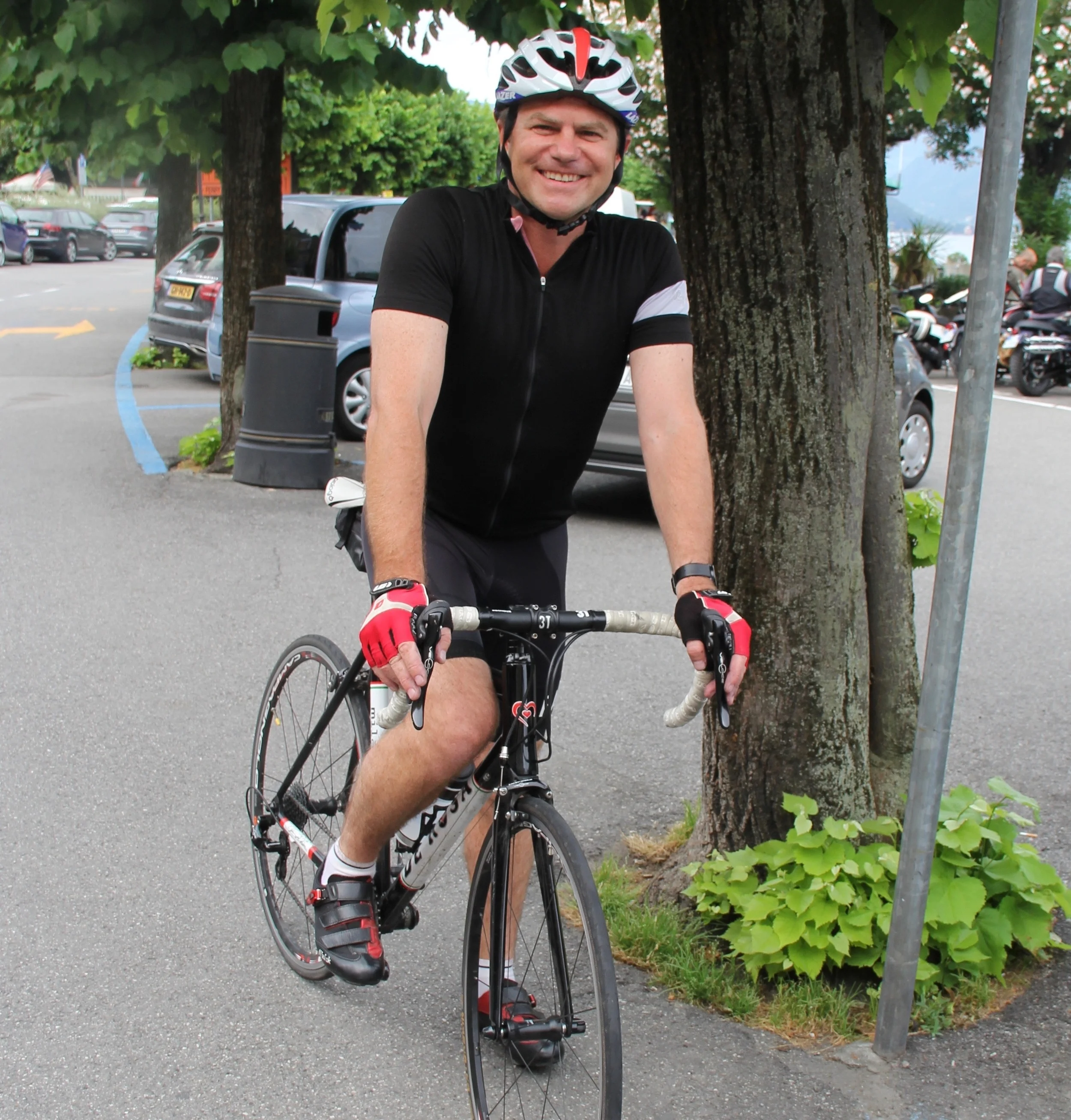 Espresso fuelled and ready for the climb