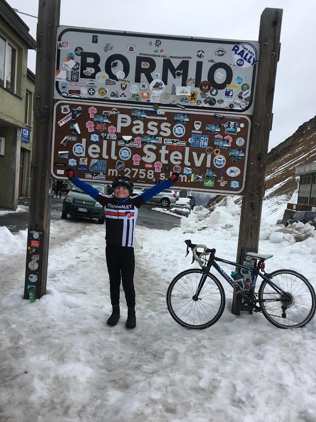 Reaching the top of the Stelvio