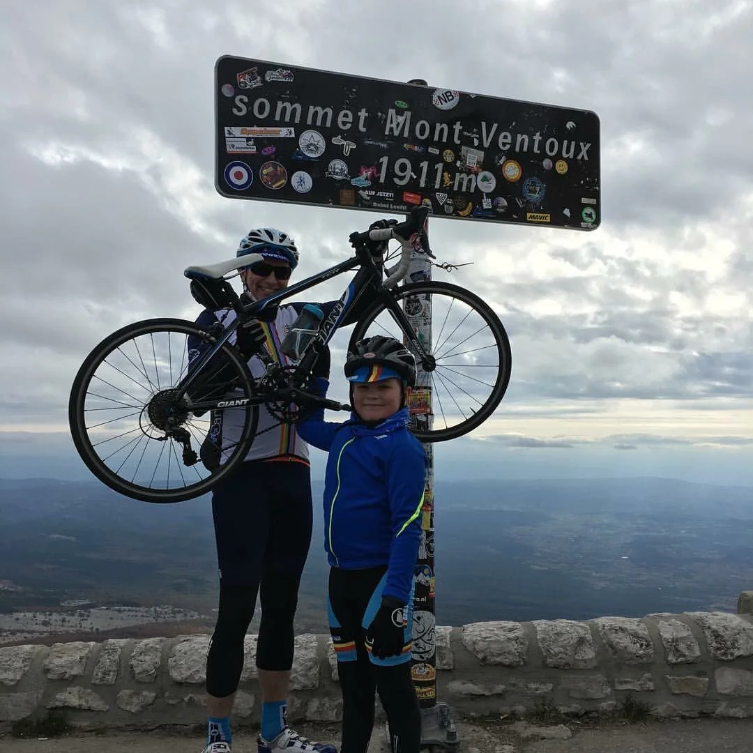Alfie and Steve Earl at the Ventoux summit