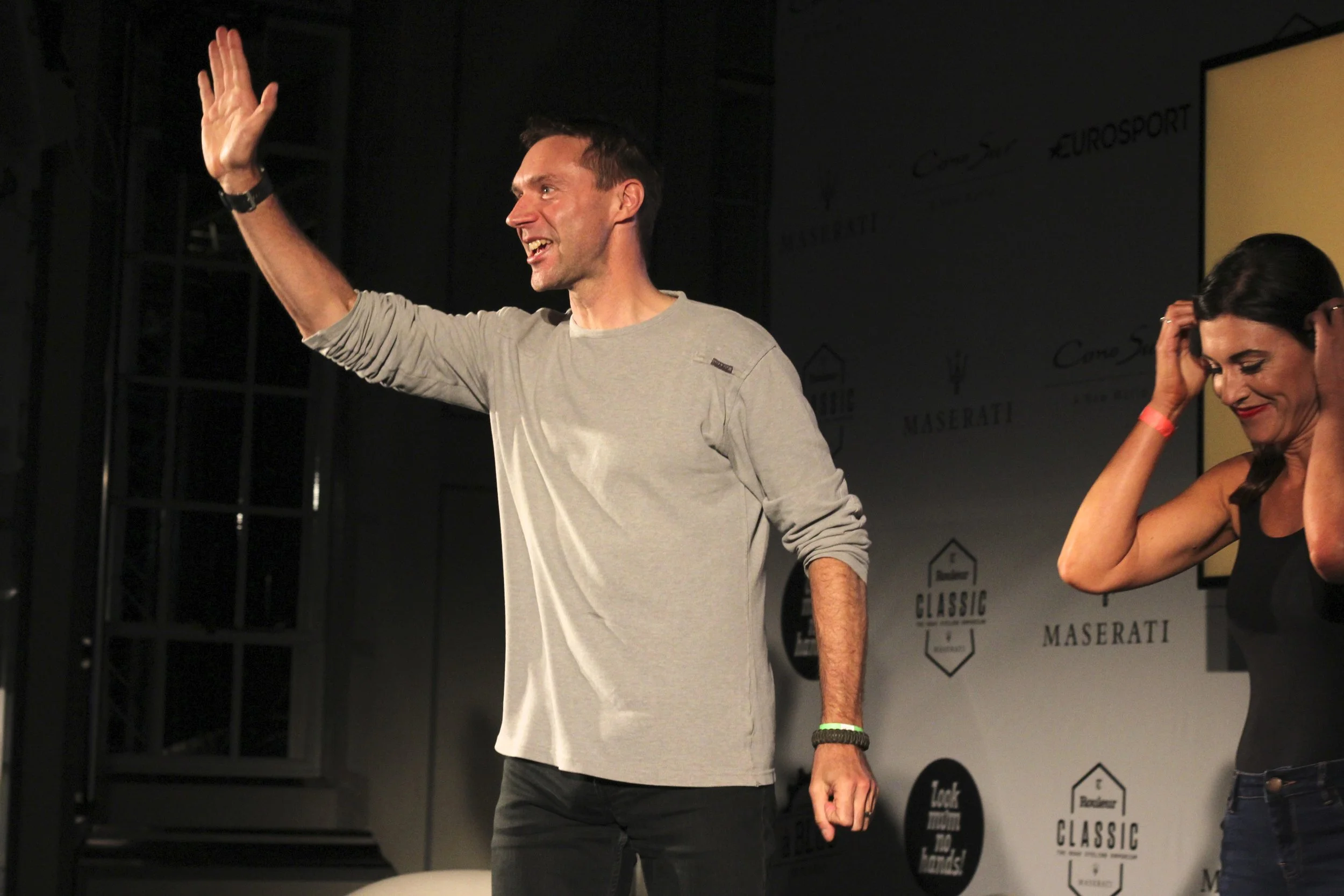 Jensie soaks up the applause from the Rouleur Classic audience