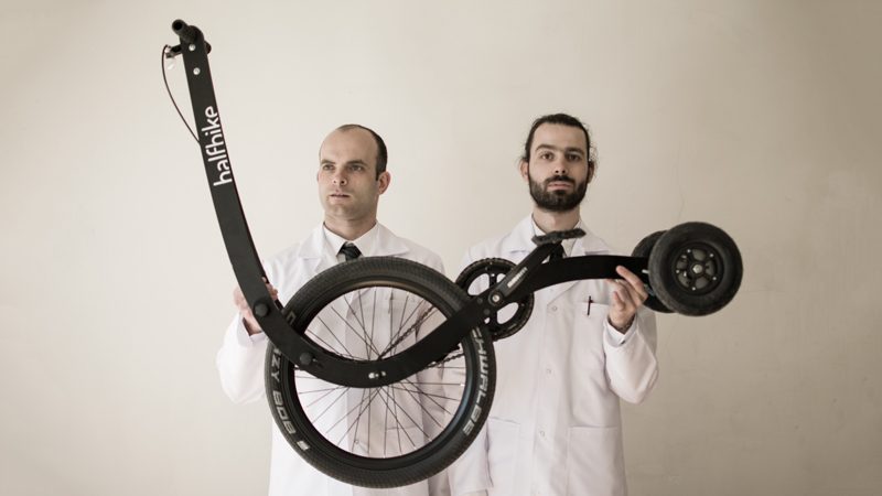 Martin Angelov and Mihail Klenov, inventors of the Halfbike