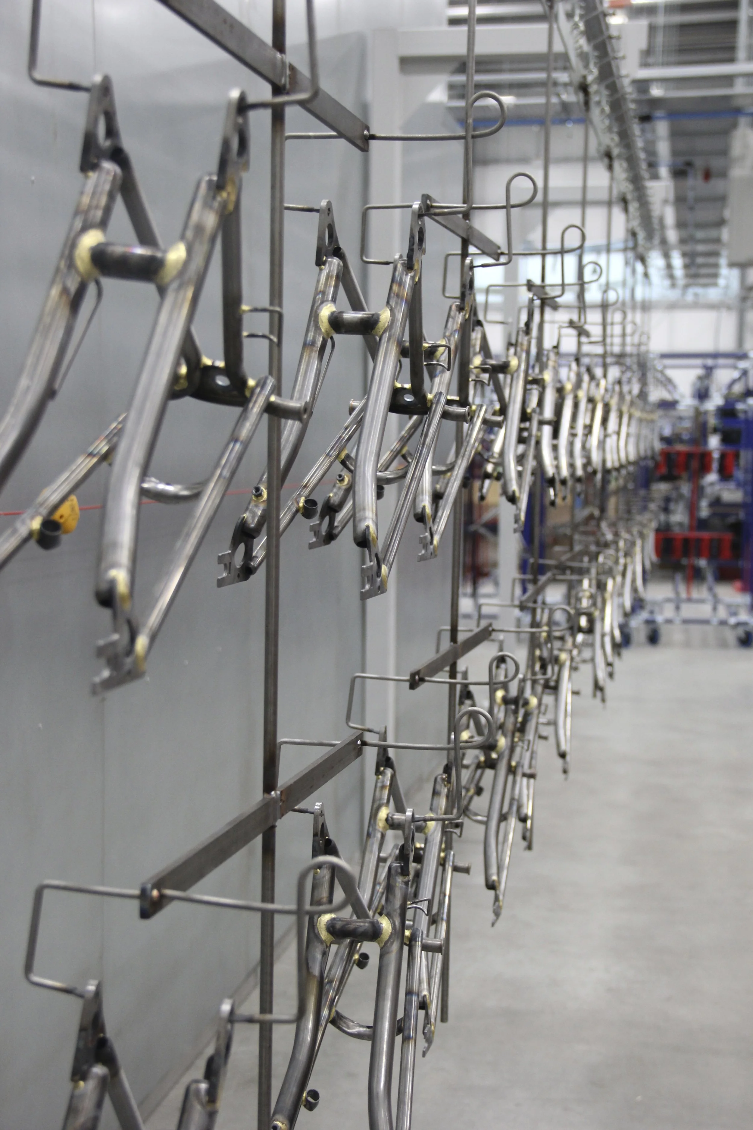 Frames hang up ready to be painted