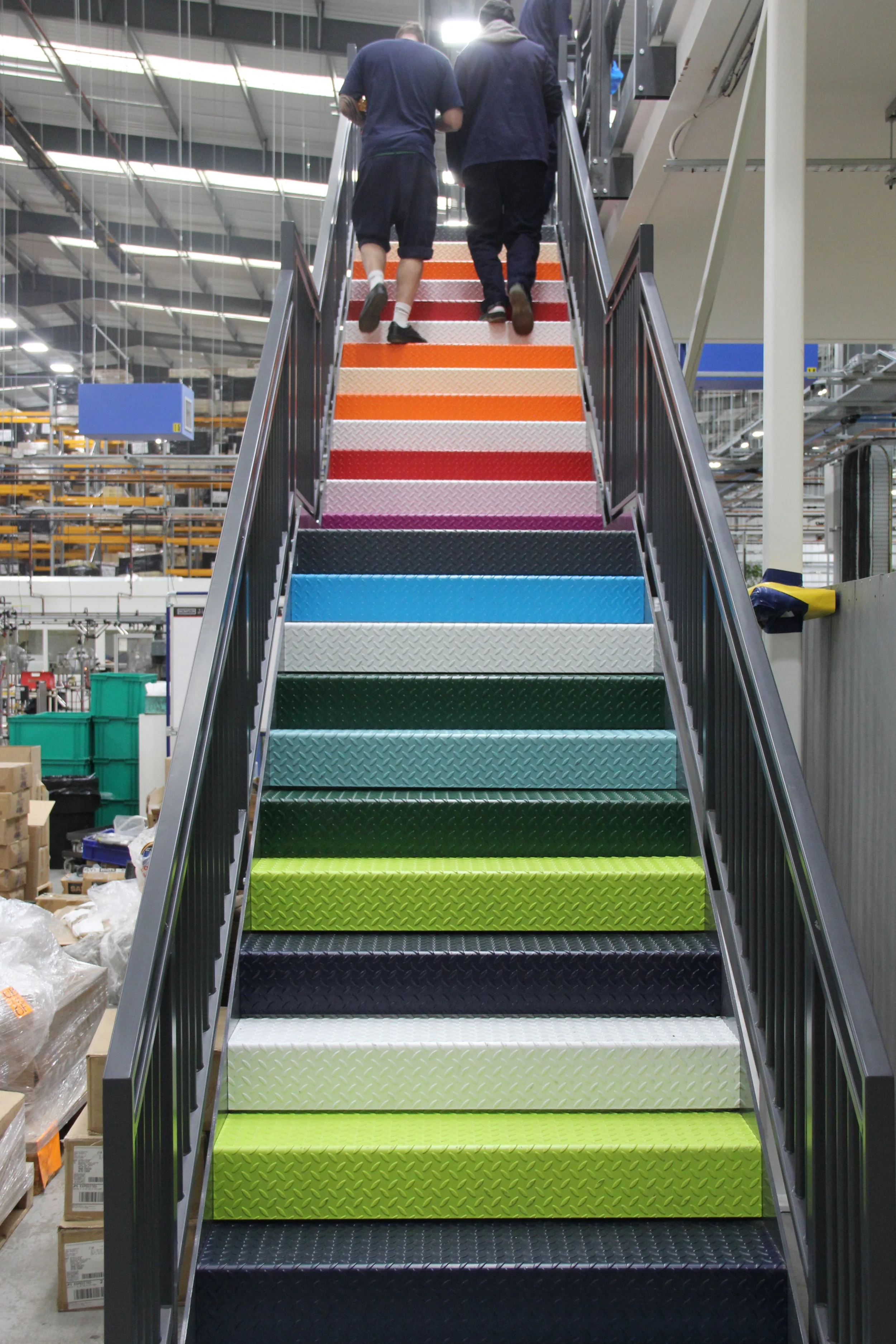 Stairs lead up to a recreation area