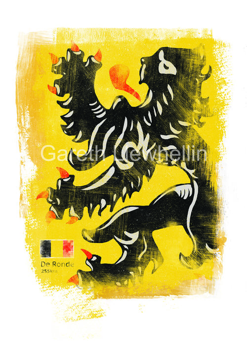 One of Gareth Llewhellin's limited edition prints on sale at the Ride Velo shop