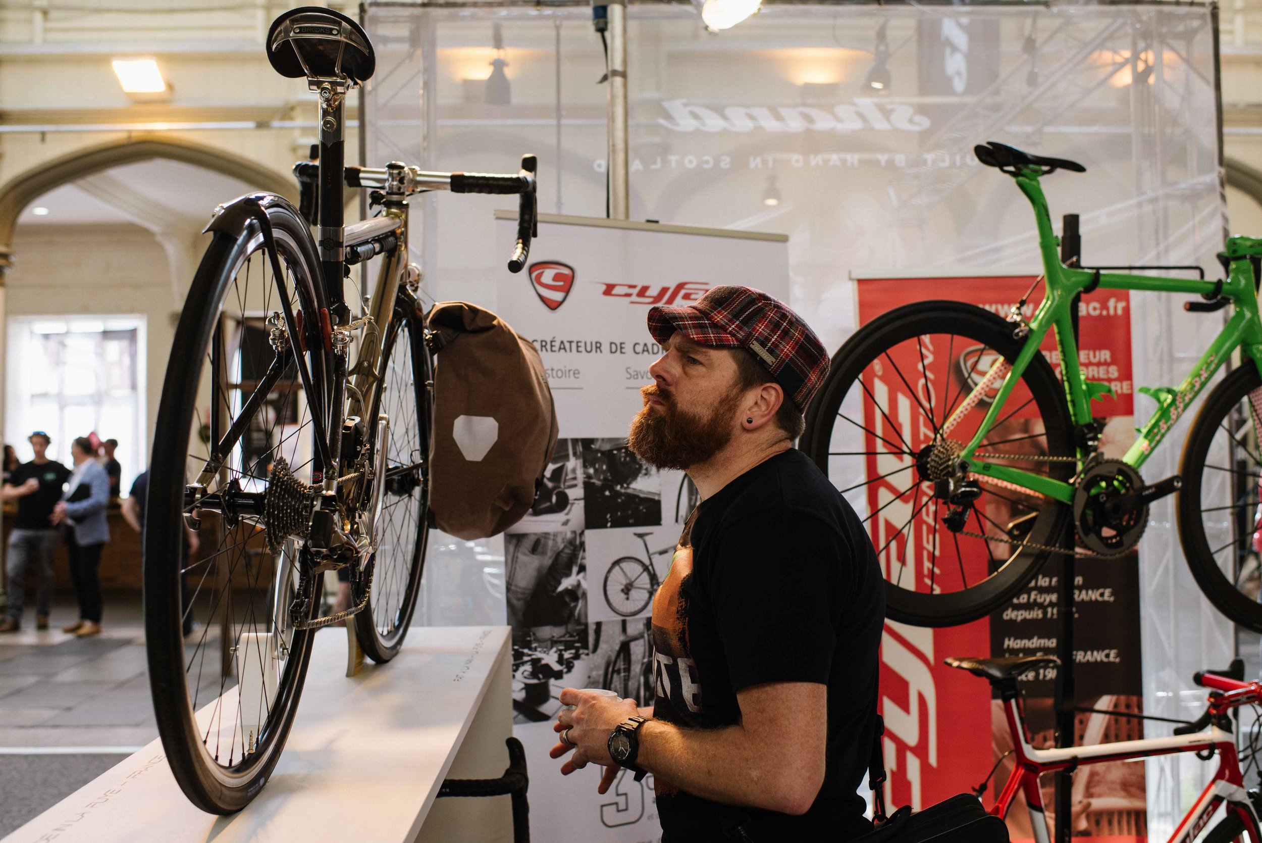 Gareth Llewhellin gets up close and personal at Bespoked (photo courtesy of benbroomfield.com )