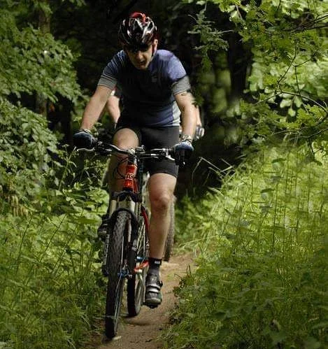 Richard tackles some trails on his mountain bike