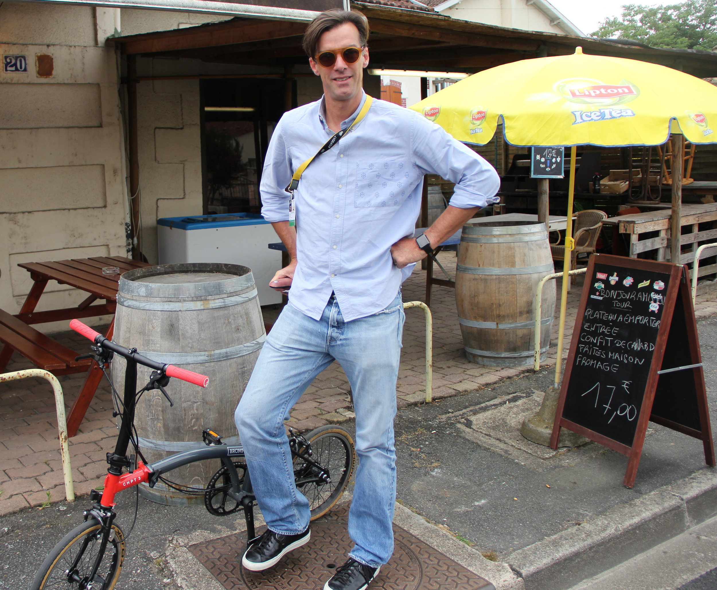 David Millar avec le Brompton