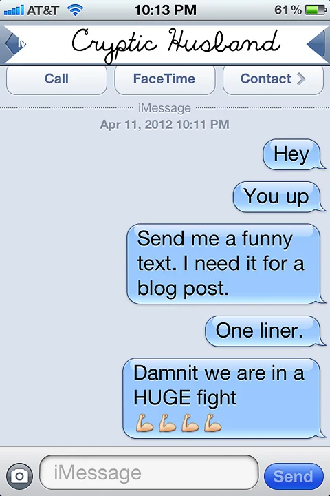 Cryptic Text Messages from My Husband