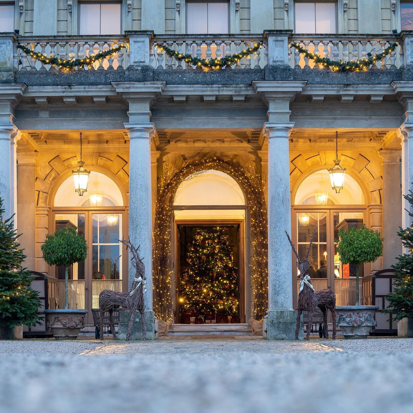 A glimpse of the 17ft majestic Christmas tree that we designed &amp; decorated for House of Garrard X Cliveden house this festive season #clivedenhouse
