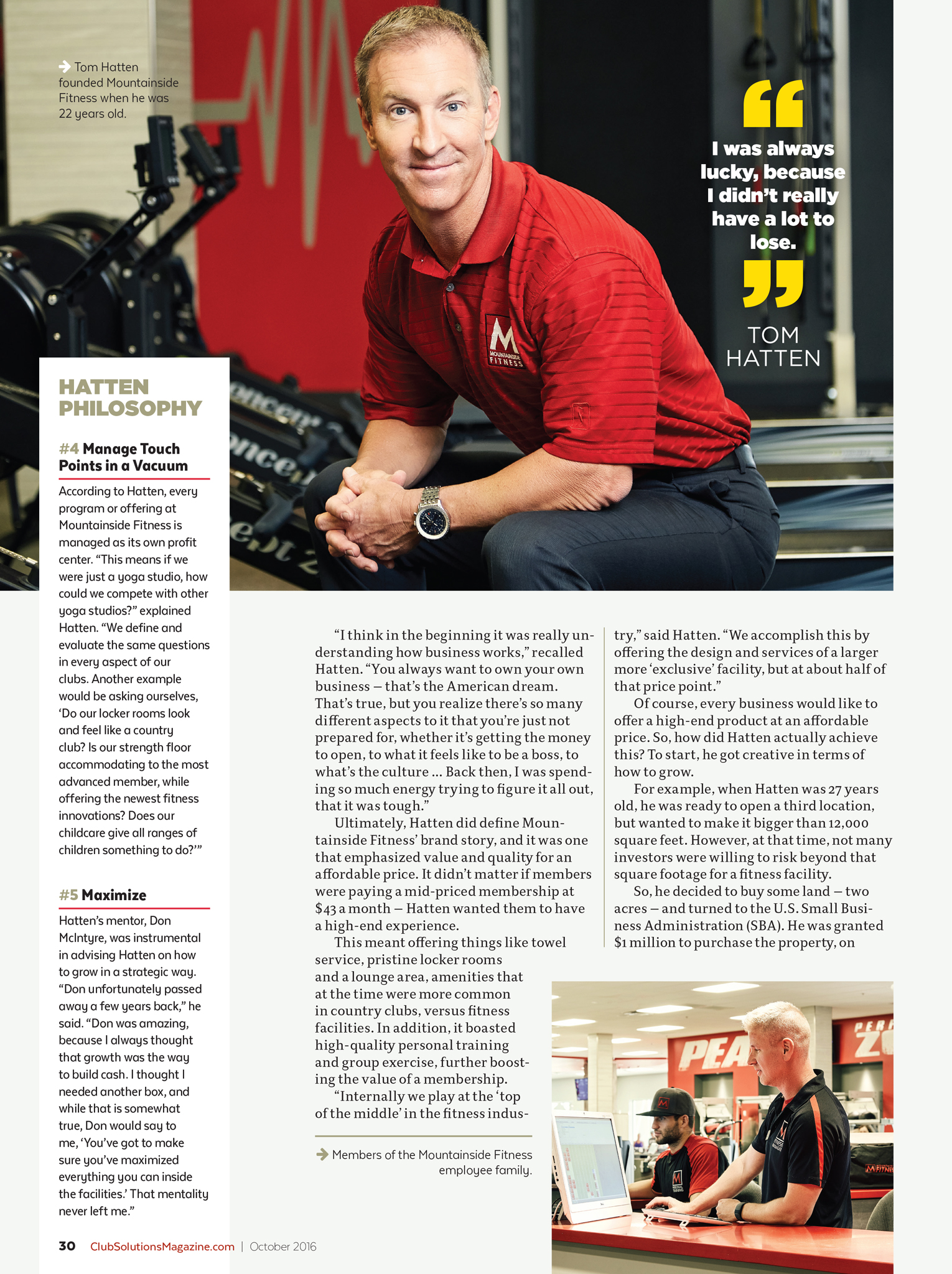 Club Solutions Magazine - Mountainside Fitness Tom Hatten - Gym Owner