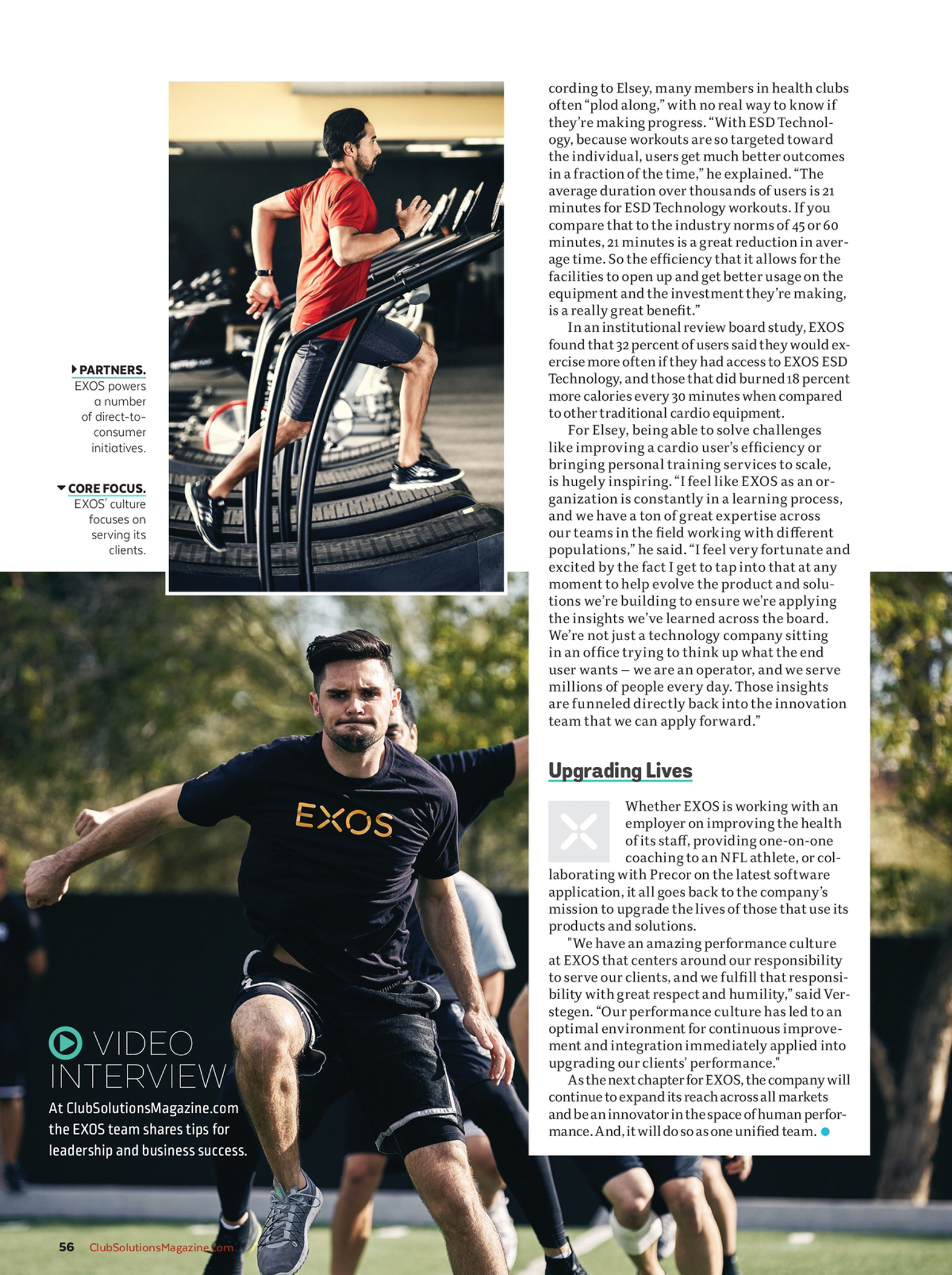 Club Solutions Magazine Feature Story - EXOS