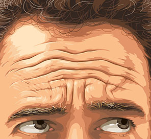 vector illustration of a man’s forehead