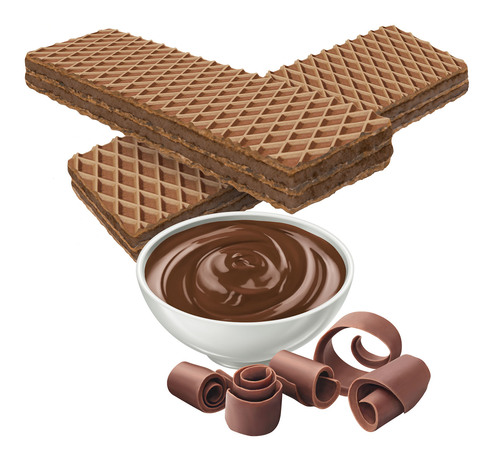 chocolate wafer food packaging illustration