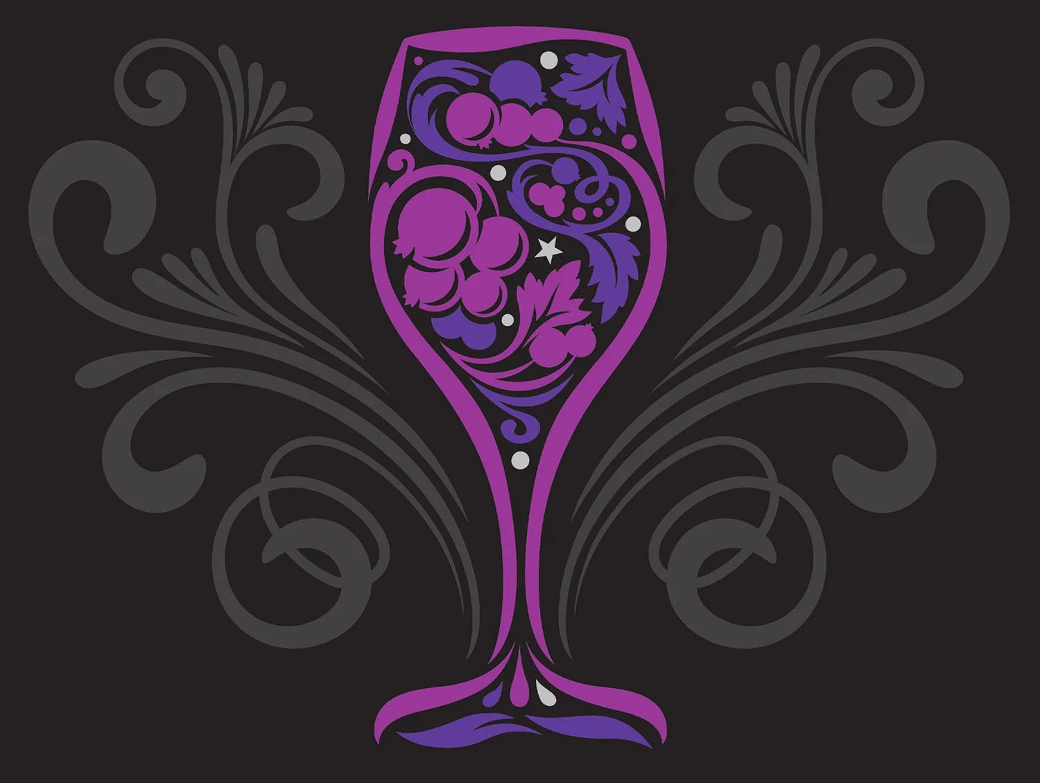stylised drinks glass with fruit