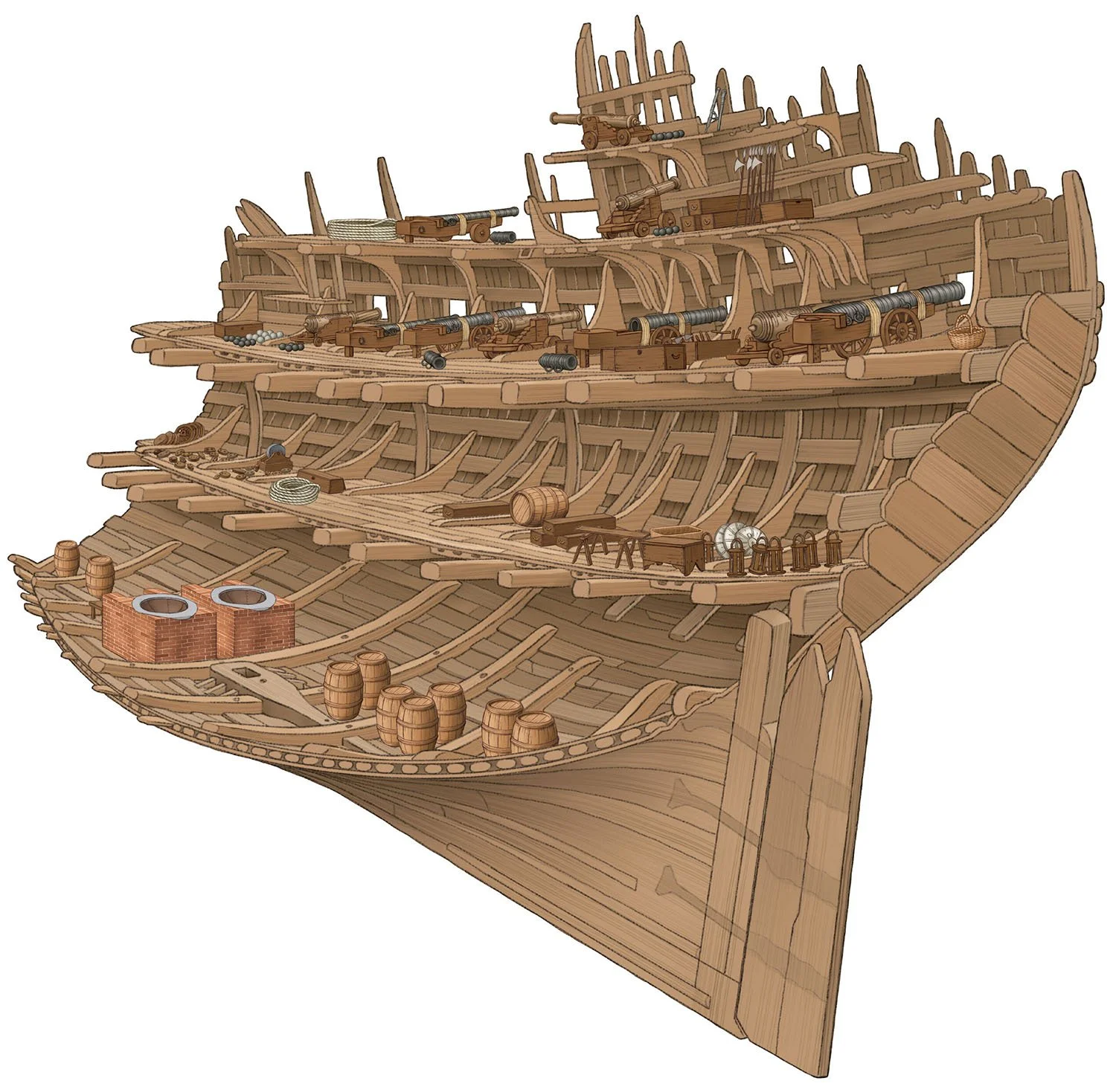 ship hull infographic illustration
