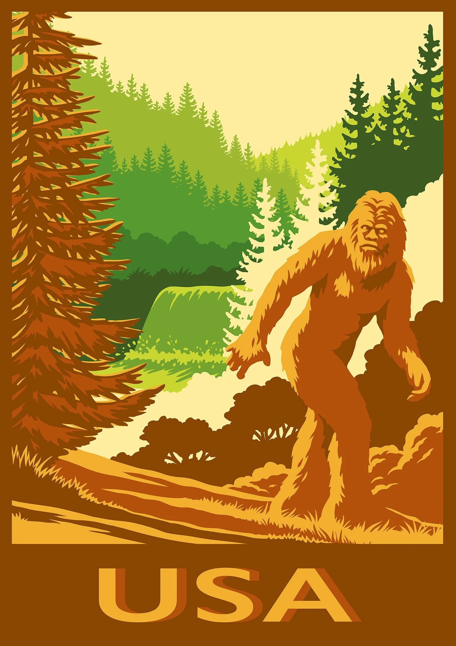 travel poster bigfoot