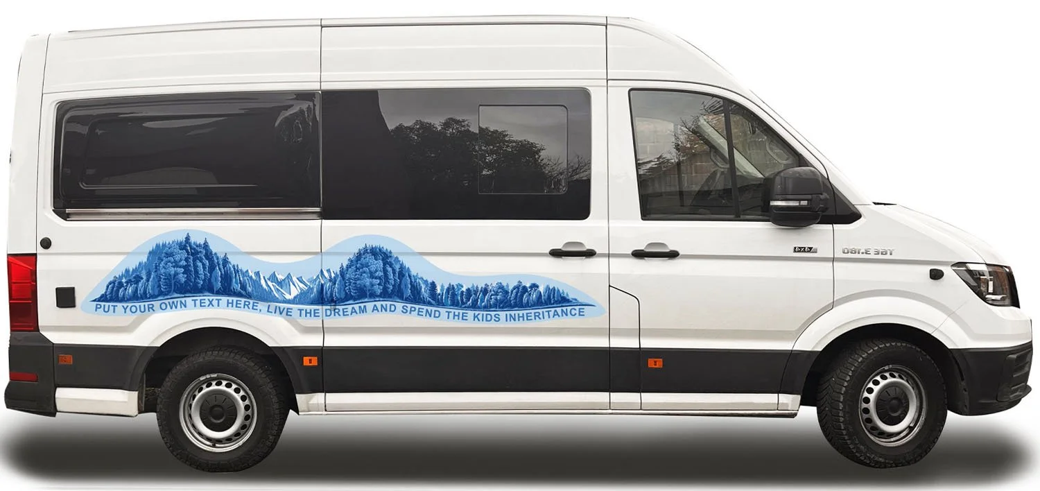 forest campervan decal illustration