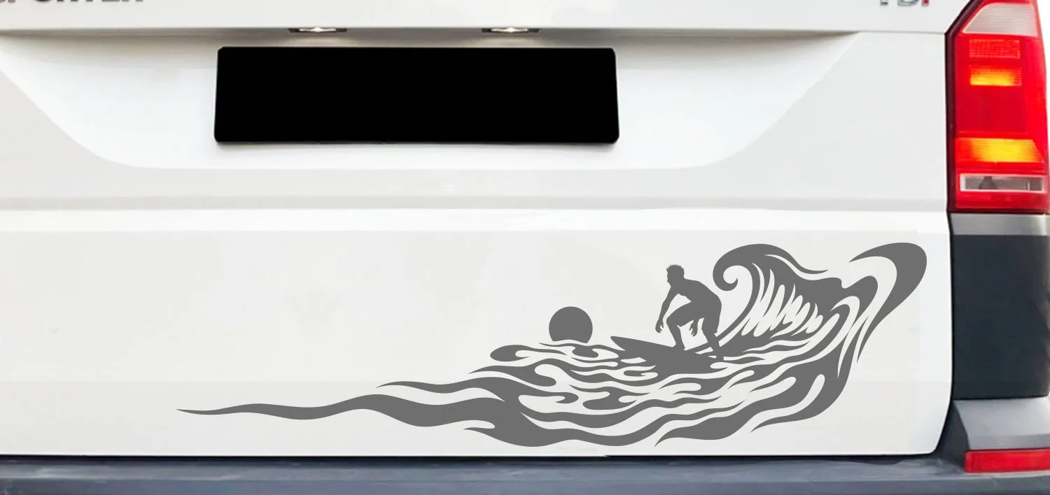 surfer van decal illustration