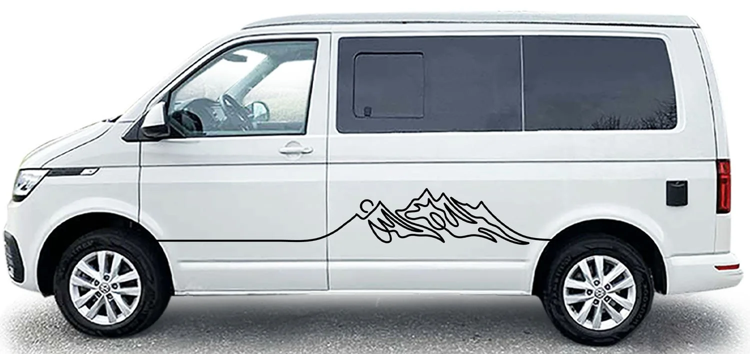 campervan decal linear mountains