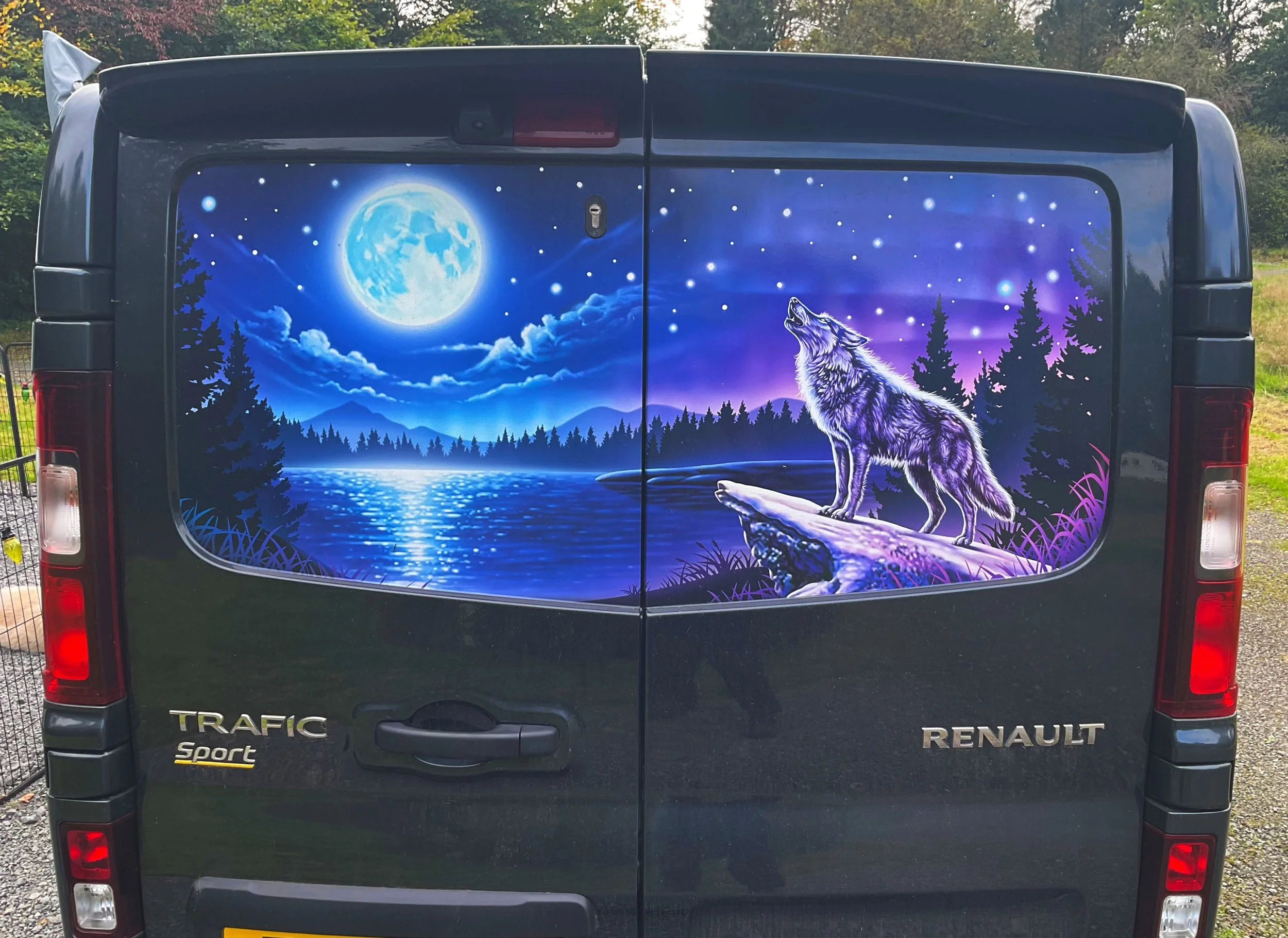Wolf scene camper van graphic decal