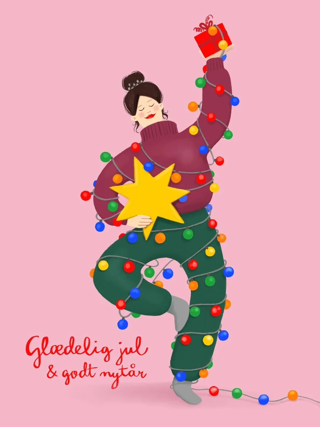 Jeg vil bruge julen i &aring;r p&aring; at pakke mig ind i kul&oslash;rte lamper og en meget bl&oslash;d buks og pr&oslash;ve at lyse bare en lille smule op i m&oslash;rket 💡

Gl&aelig;delig jul og godt nyt&aring;r til jer alle ❤️