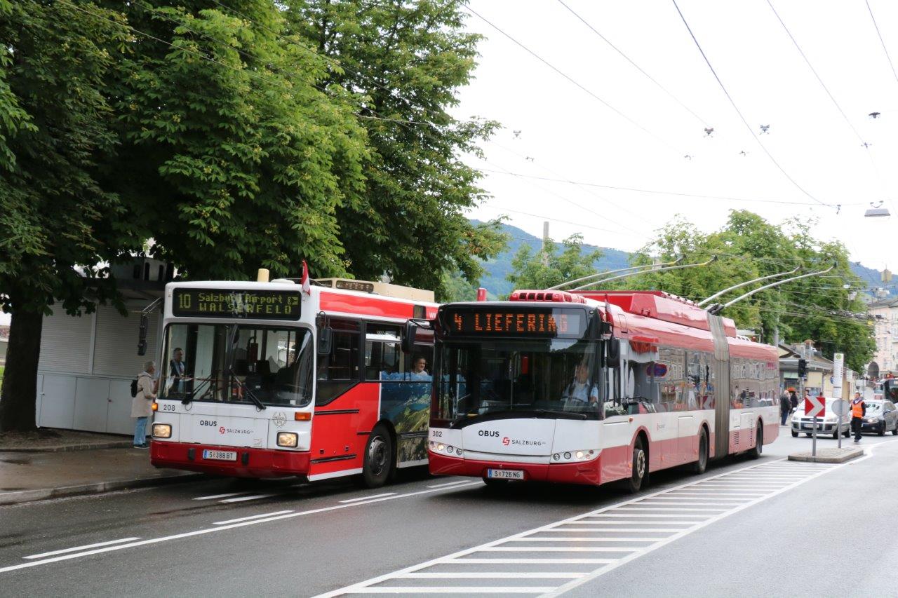 Ve vozovém parku byly nejstarší vysokopodlažní trolejbusy nahrazovány v posledních letech nízkopodlažními vozy Solaris Trollino 18 AC. (foto: Mattis Schindler)