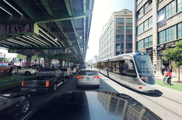Tramvaje by měly přinést zrychlení dopravy ve městě. Na rozdíl od metra by však měly mít častější zastávky. (zdroj: BQX)