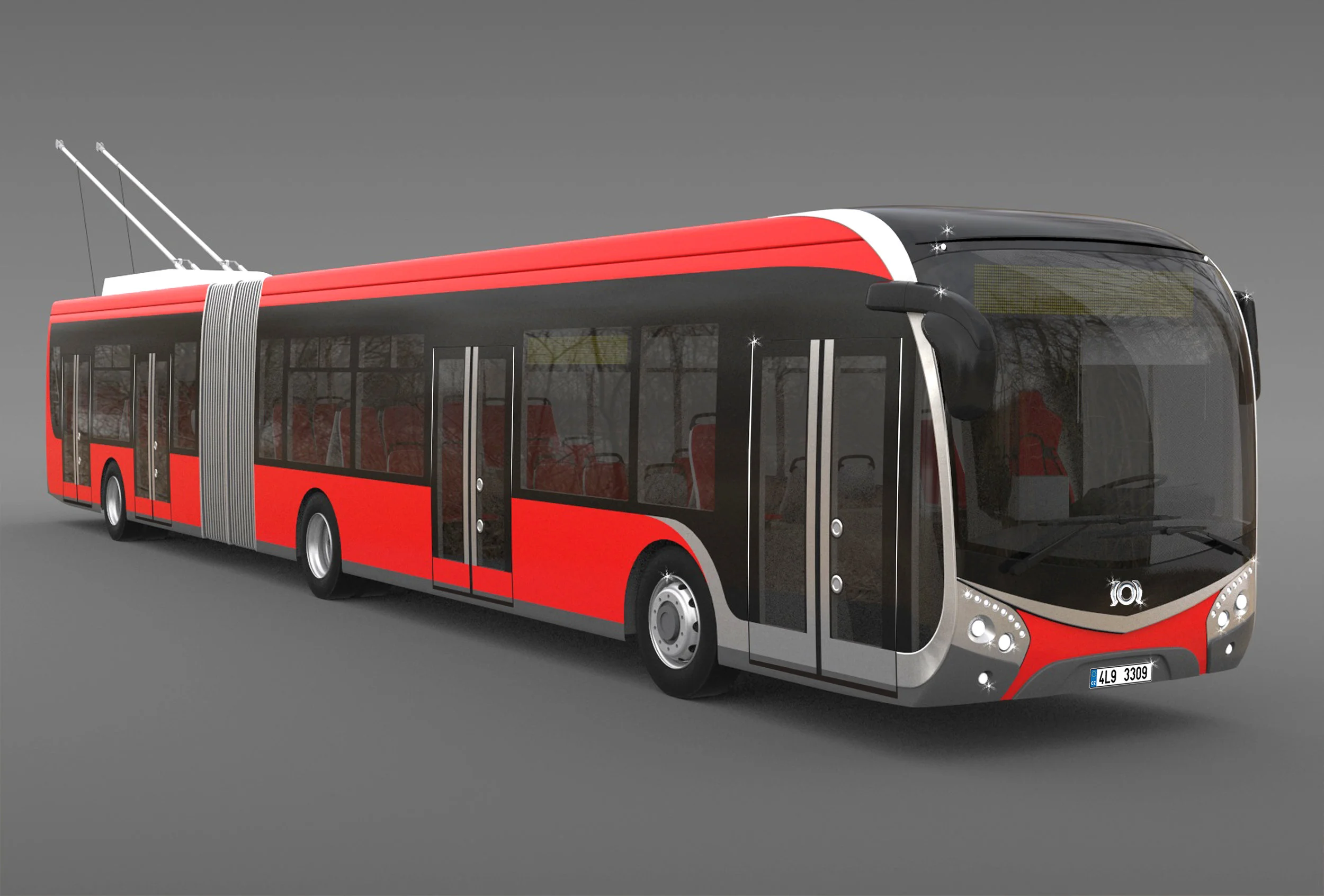 Vizualizace trolejbusu SOR na bázi nové řady NS. (zdroj: SOR)