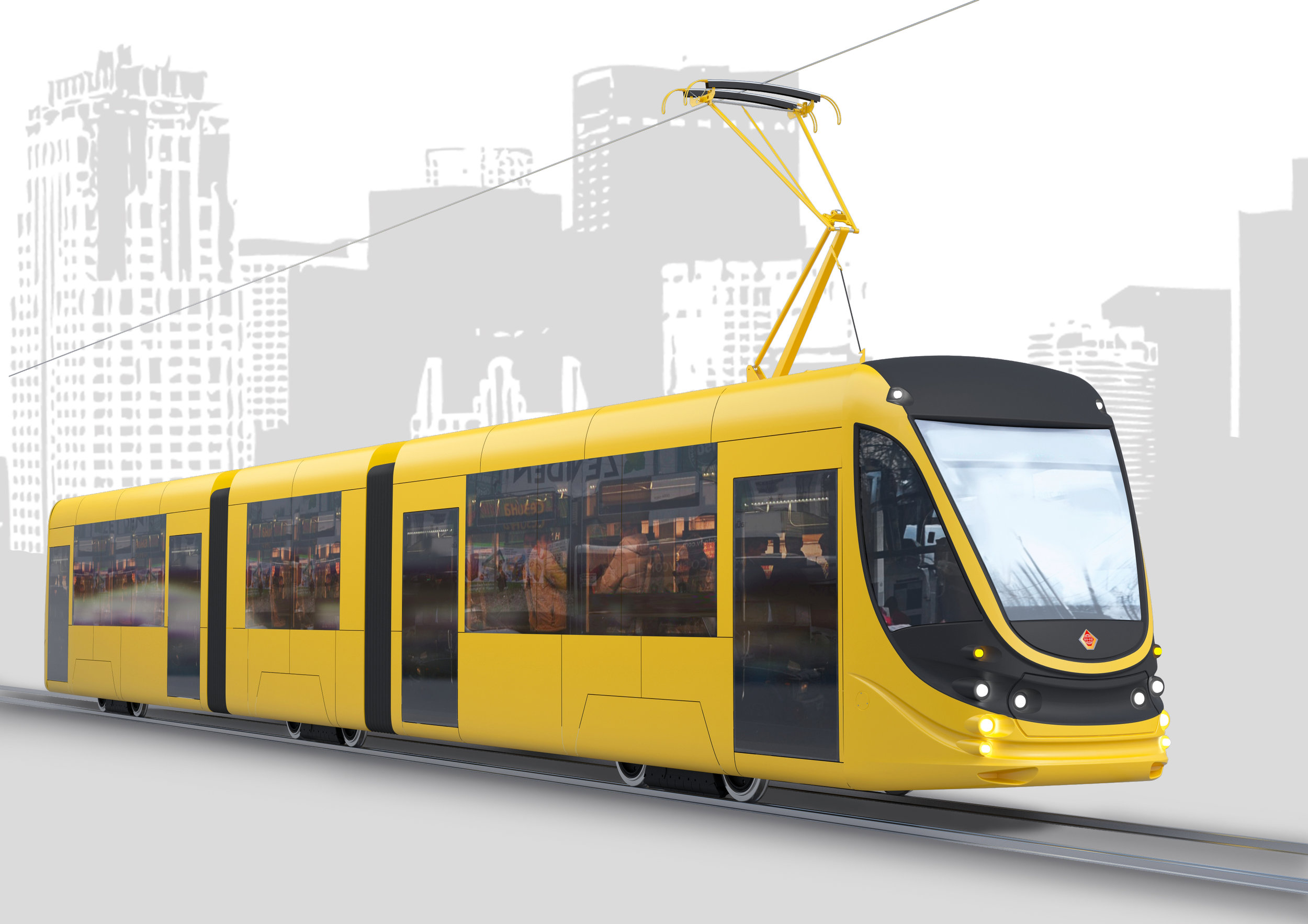 Návrh nové částečně nízkopodlažní (70 %) tramvaje Tatra-Jug typu K1M6 představuje snahu výrobce o produkci moderních vozidel. Podoba dvoučlánkových vozidel pro Alexandrii ovšem nebyla prozatím zveřejněna. Dlouhá mají být 22 m a na rozdíl od vozidla na vizualizaci nebudou nízkopodlažní. (zdroj: Tatra-Jug) 