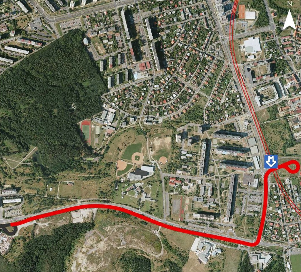 Schéma vedení prodloužené tramvajové tratě z Modřan do Libuše. (zdroj: DPP)