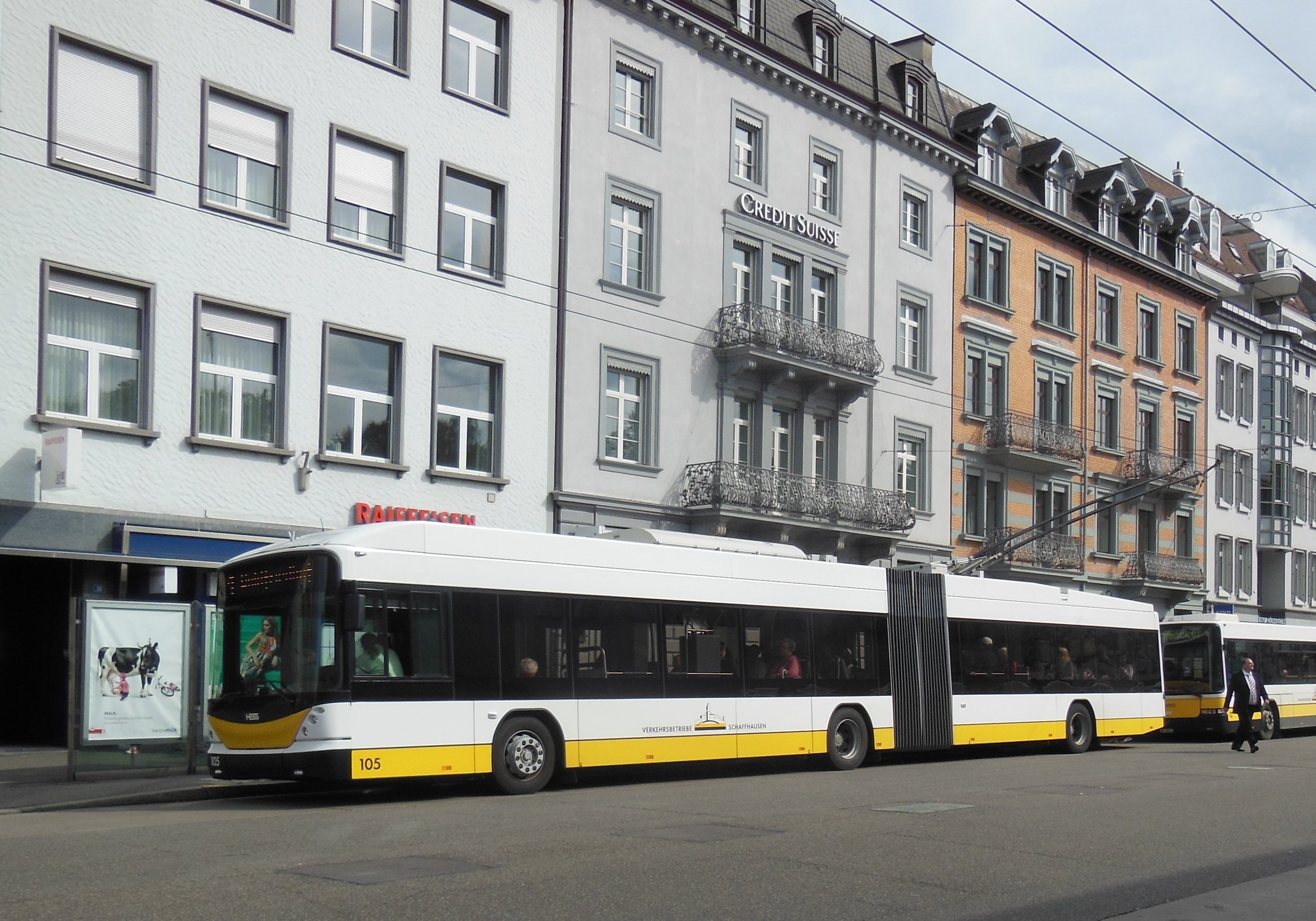 Trolejbus HESS ve švýcarském Schaffhausenu. (zdroj: Wikipedia.org)