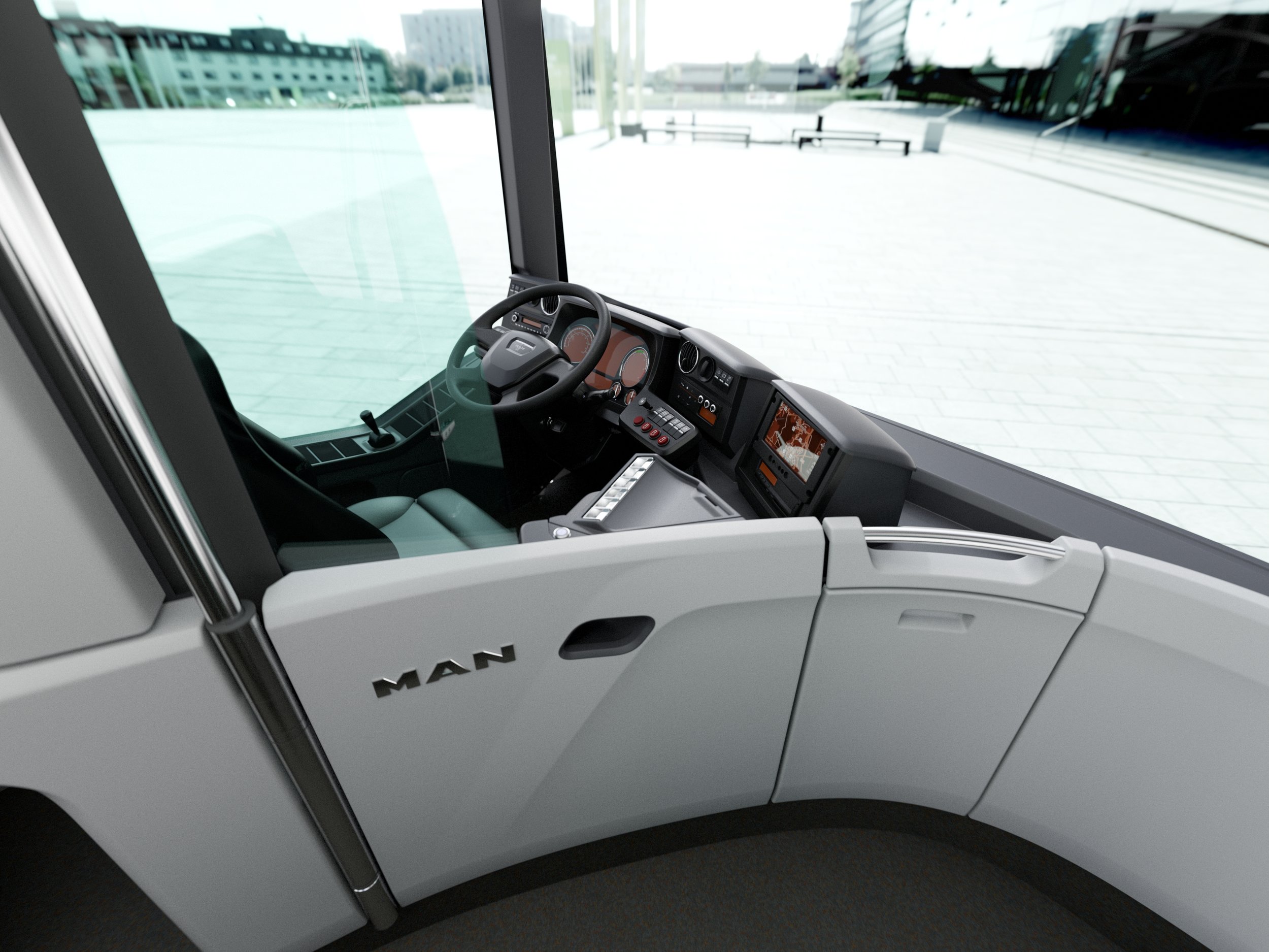 Pohled na stanoviště řidiče nového vozu MAN Lion's City. (foto: MAN Truck & Bus)