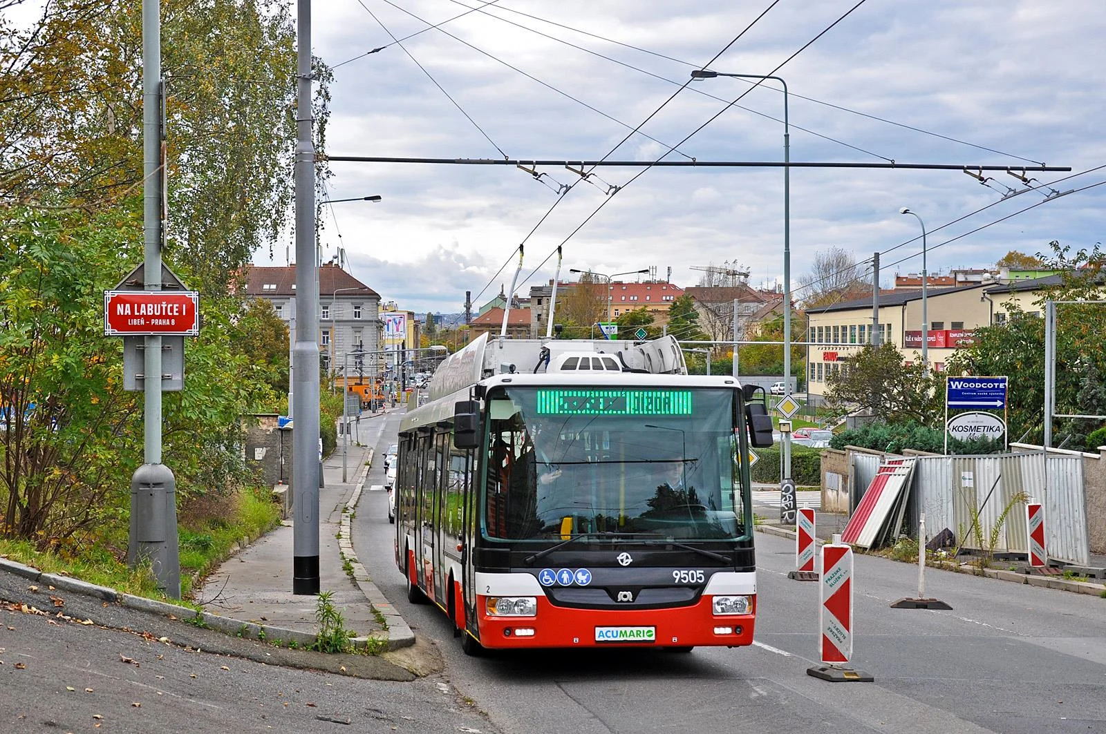 Již s pražským ev. č. 9505 během zkoušek 11. 10. 2017. (foto: Ing. Petr Malinovský)