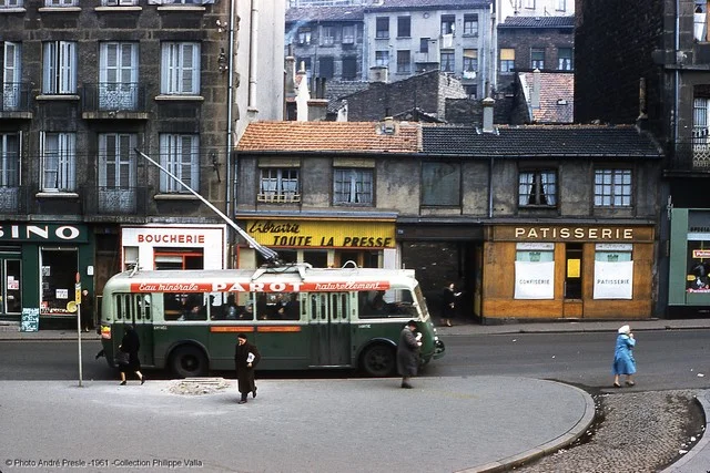 V Saint-Étienne byl roku 1961 vyfotografován vůz CS 60 ev. č 13. Vůz byl uveden do provozu 9. dubna 1946. (foto: André Presle / sbírka Philippe Valla) 