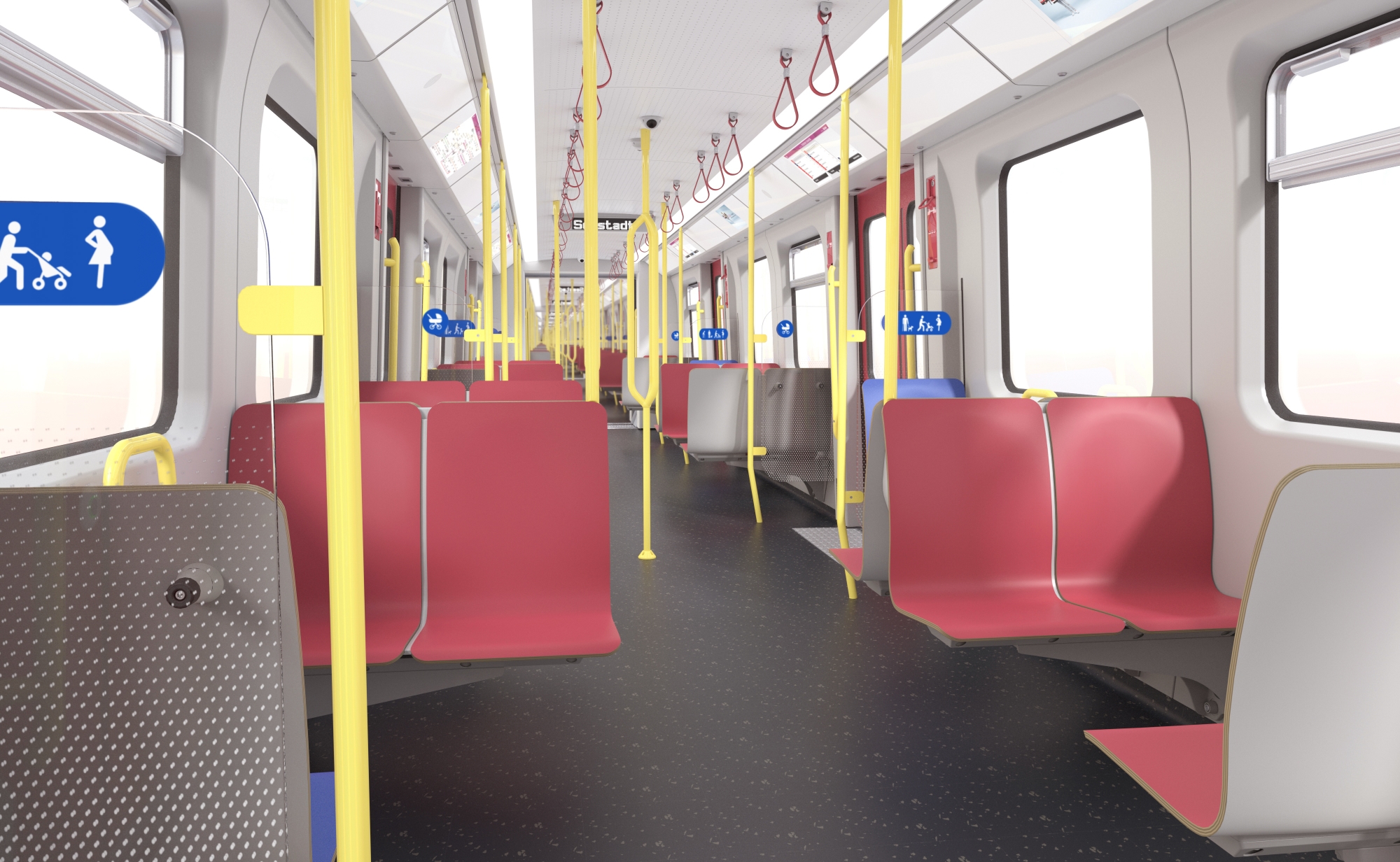 Interiér jednotek bude klimatizovaný a průchozí v celé délce vlaku. (foto: Wiener Linien)