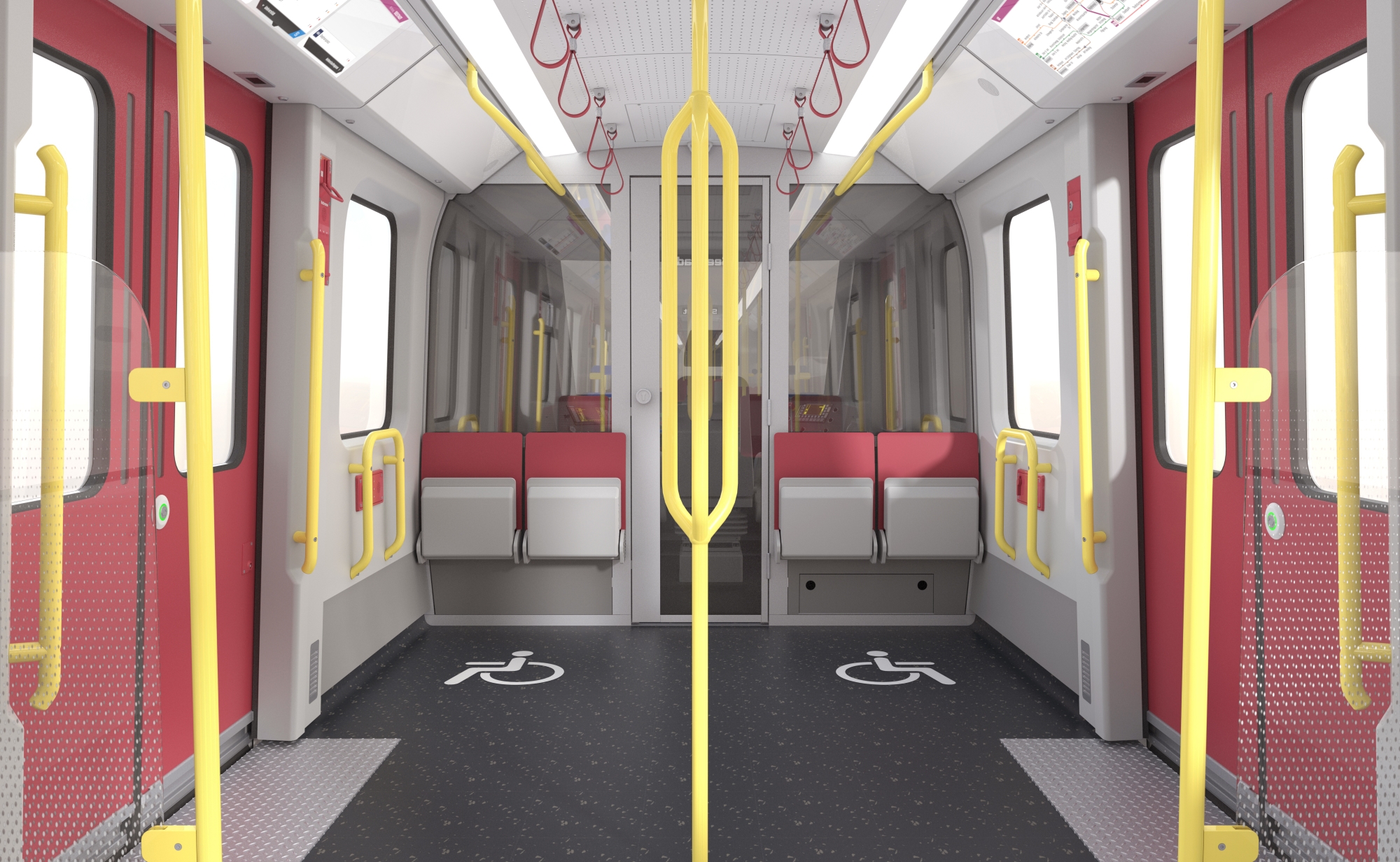 Část sedadel bude sklopných, jiná sedadla pak budou řešena jako podélná. (foto: Wiener Linien)