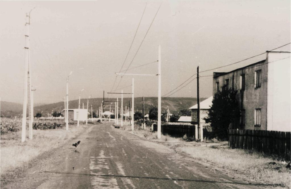 Obyčejná vesnice a v ní trolejbusová trať. Leckteré město by mohlo závidět. Pohled na jih. (zdroj: Nikolaj Andrejevič Zajac)