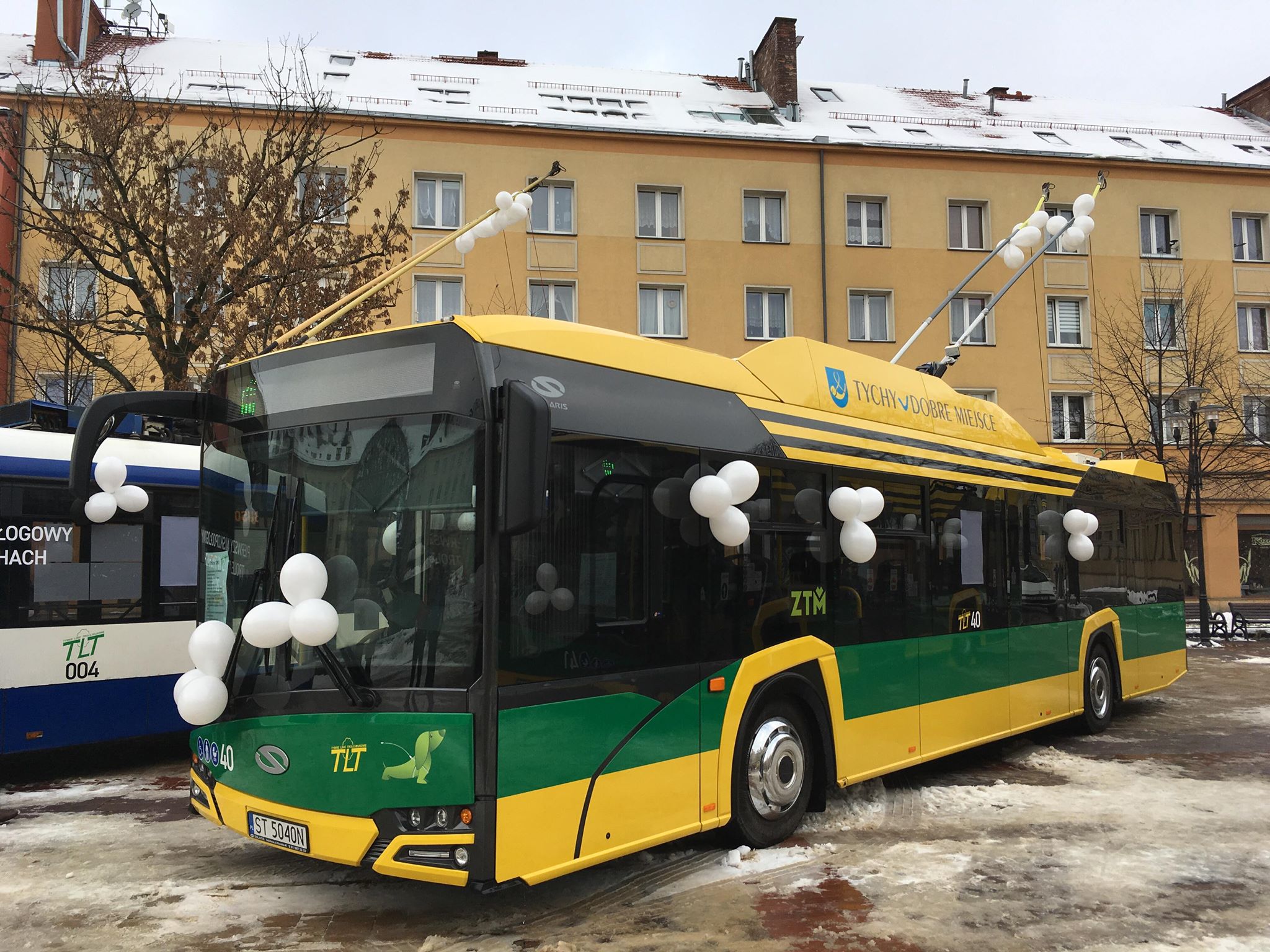 Trolejbus ev. č. 40 během představení v centru města v sobotu 12. 1. 2018. (foto: Jiří Brňák)