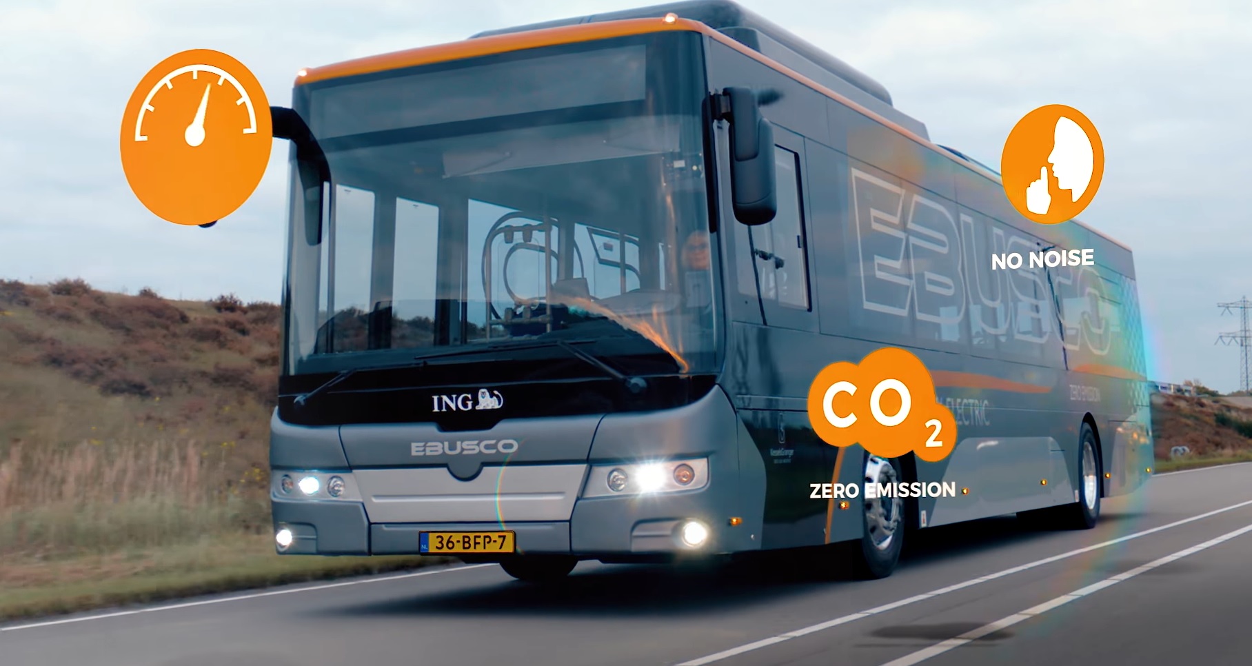 Elektrobus EBUSCO na snímku z propagačního videa výrobce. (zdroj: EBUSCO)