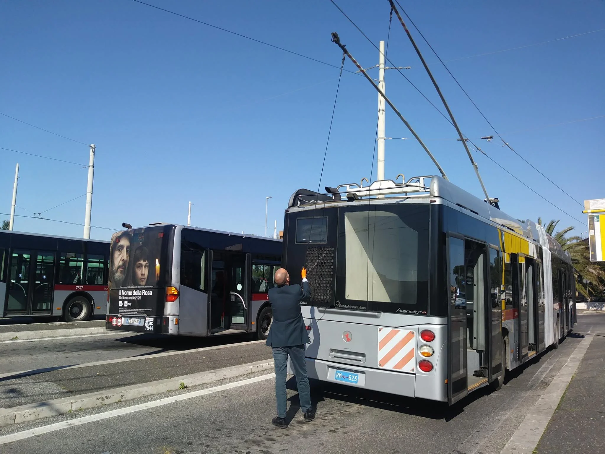 Římské trolejbusy na letošním snímku. (zdroj: ATAC)