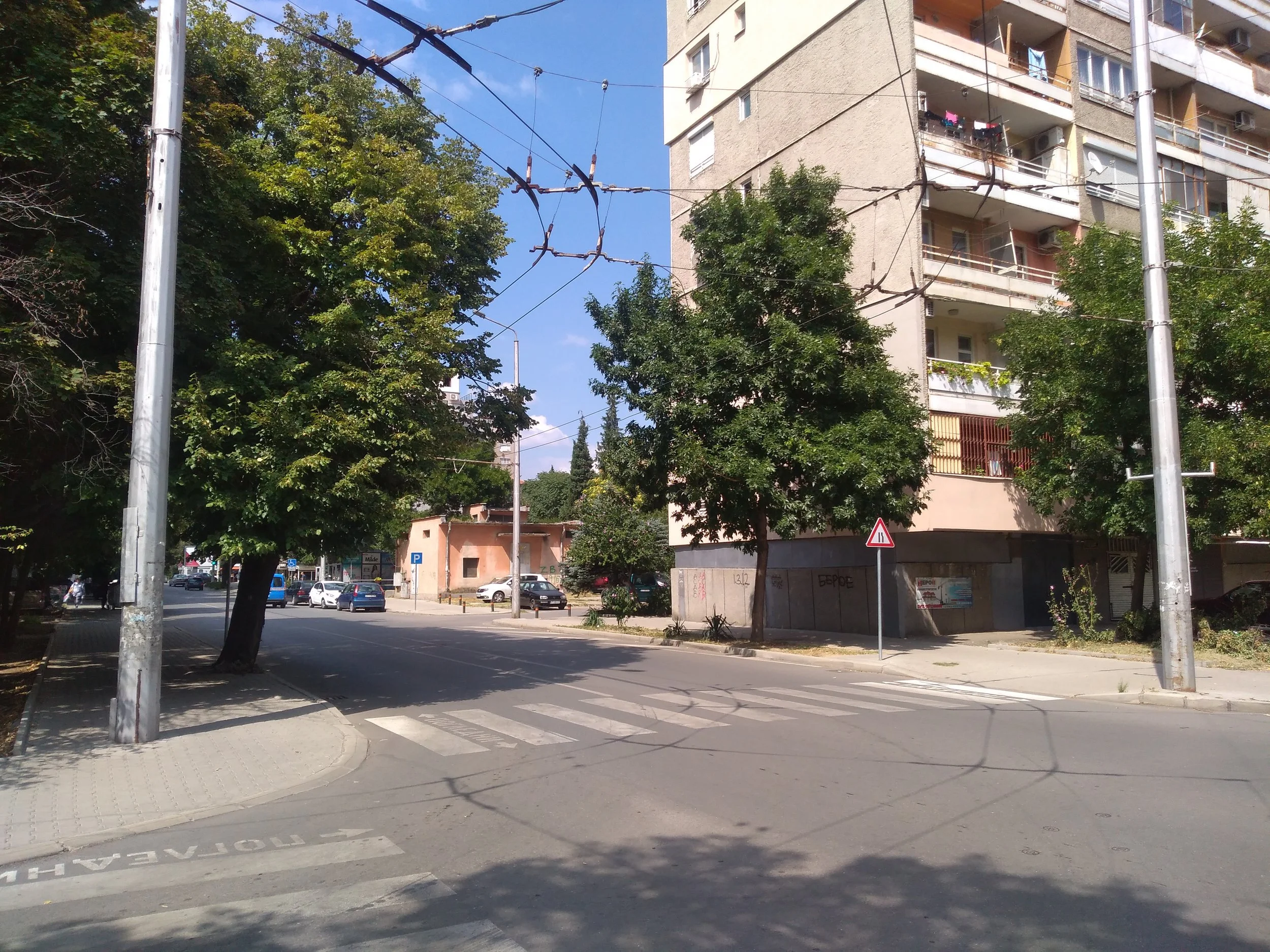 Zatáčení do ulice General Gurko.