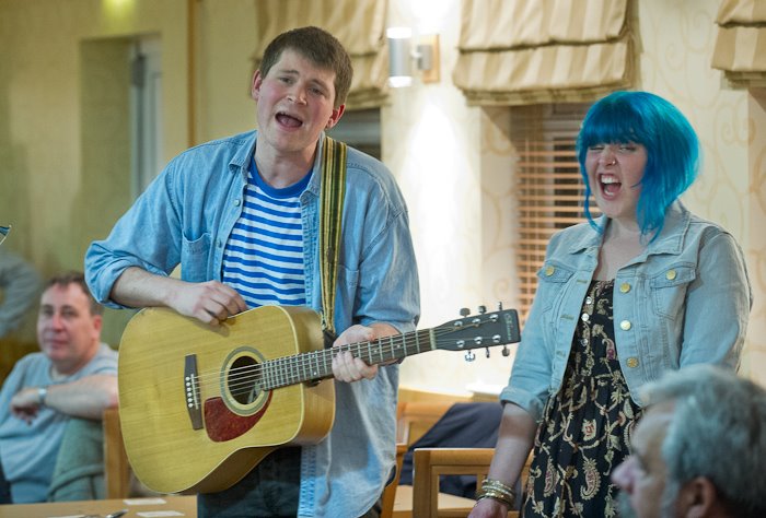 David and Lucy performing together as part of the Mills and Chimneys project 2013.