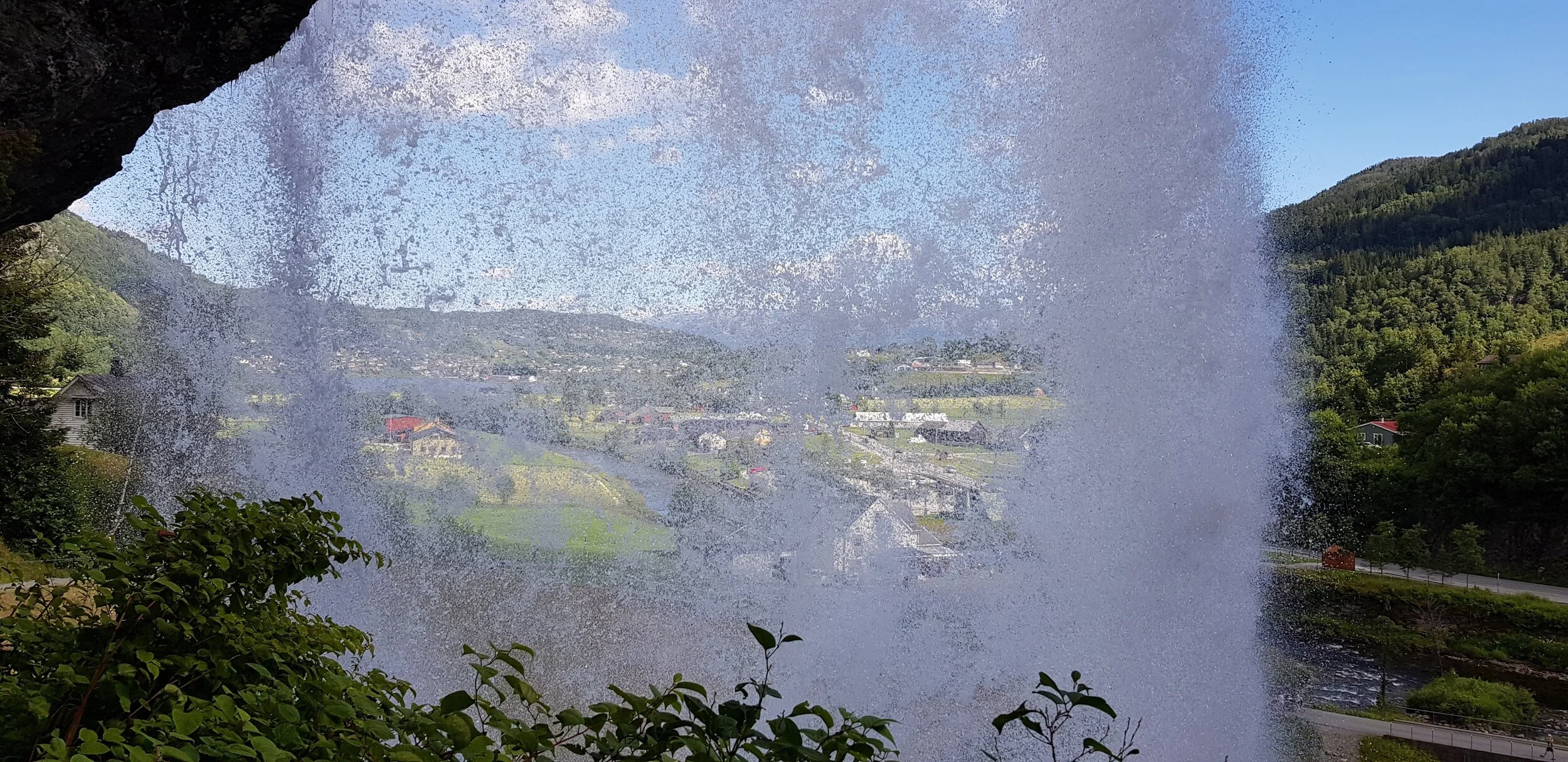 View from behind Steindalsfossen