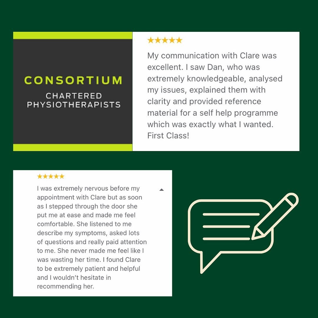 Proud to share a couple of our latest staff reviews for Dan Evans and Clare Haslam @clarephysio2021 ⭐️⭐️⭐️⭐️⭐️ We aim to provide an honest, high quality service that is focused around building strong relationships with our patients and giving them th