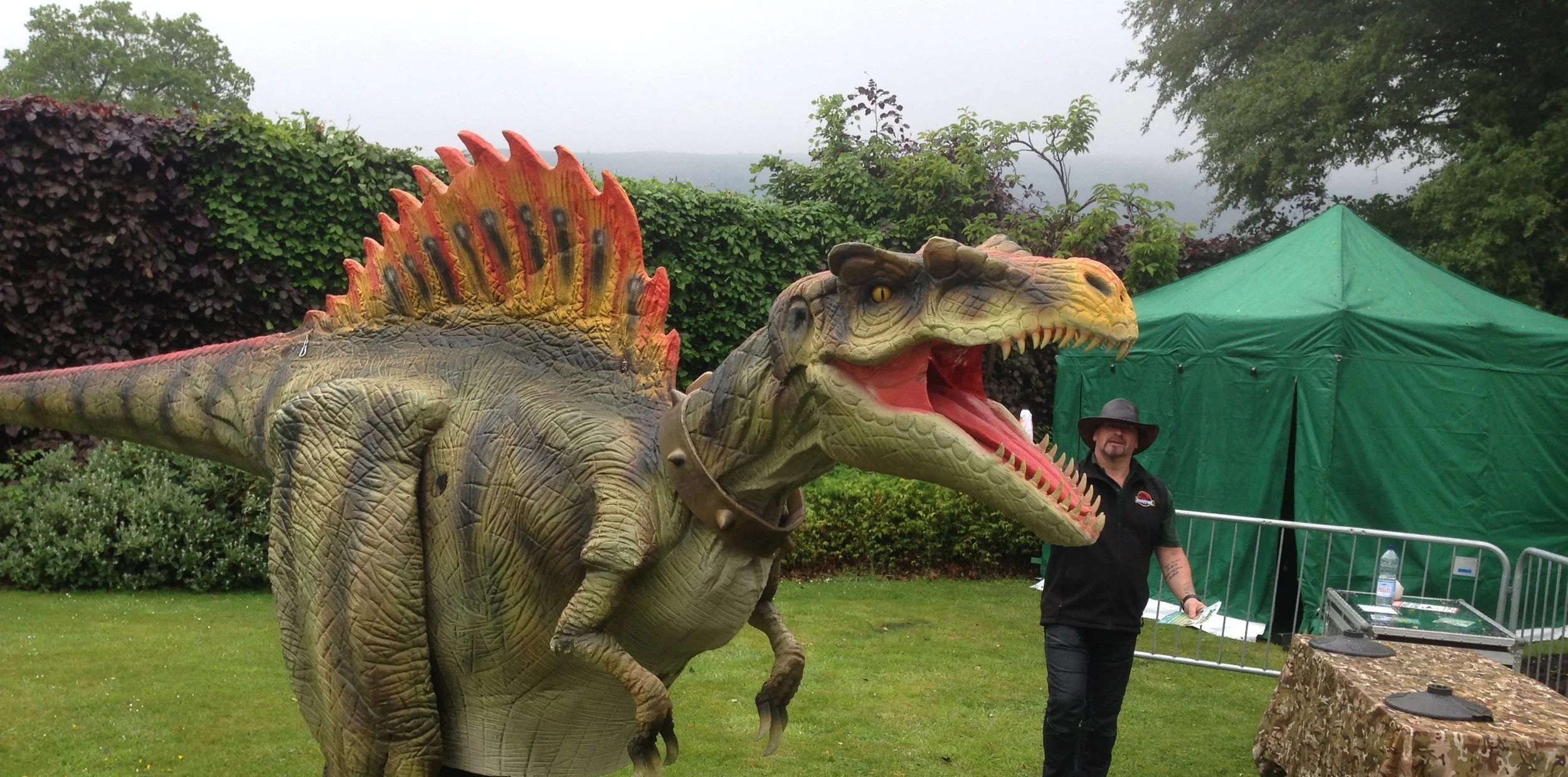 Rain doesn't worry a Welsh fireman, or his children for that matter! 