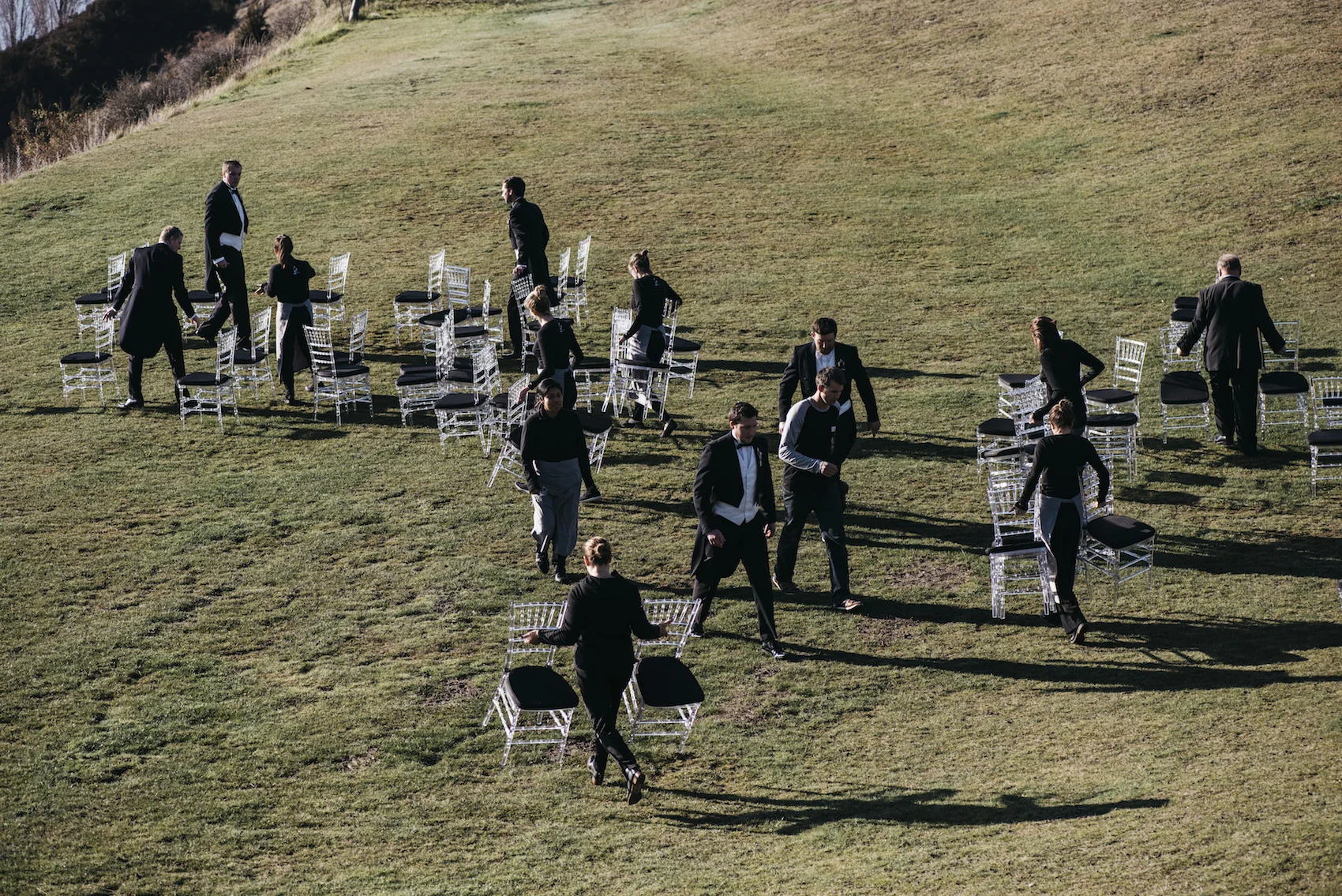 "the worker bees" ..... 140 chairs on the move with 30 mins to spare!