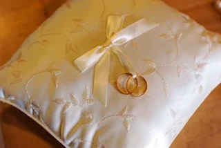 A special cushion for the rings ..... more on this in a later blog