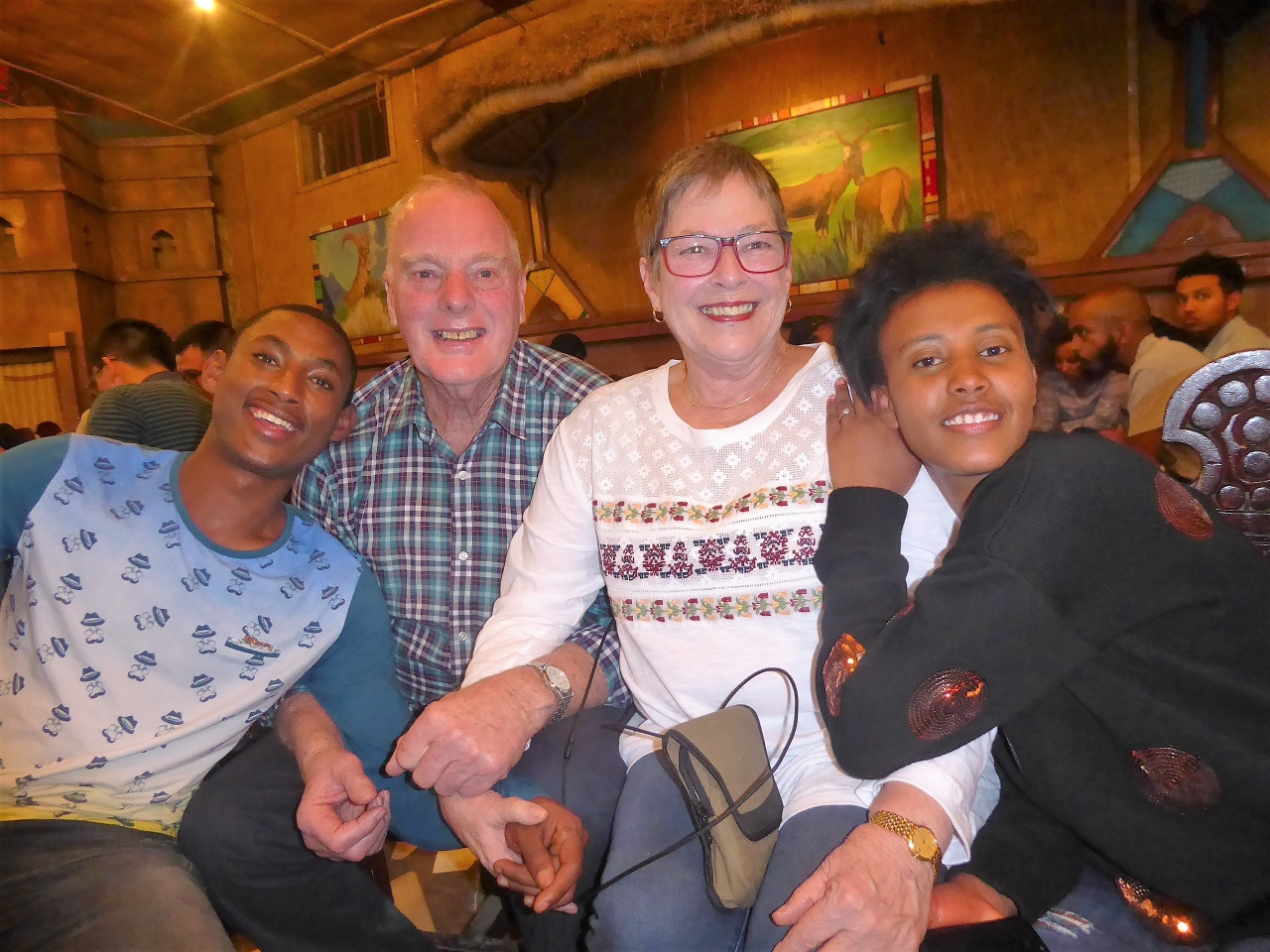 Visiting an Ethiopian traditional restaurant with the kids and staff